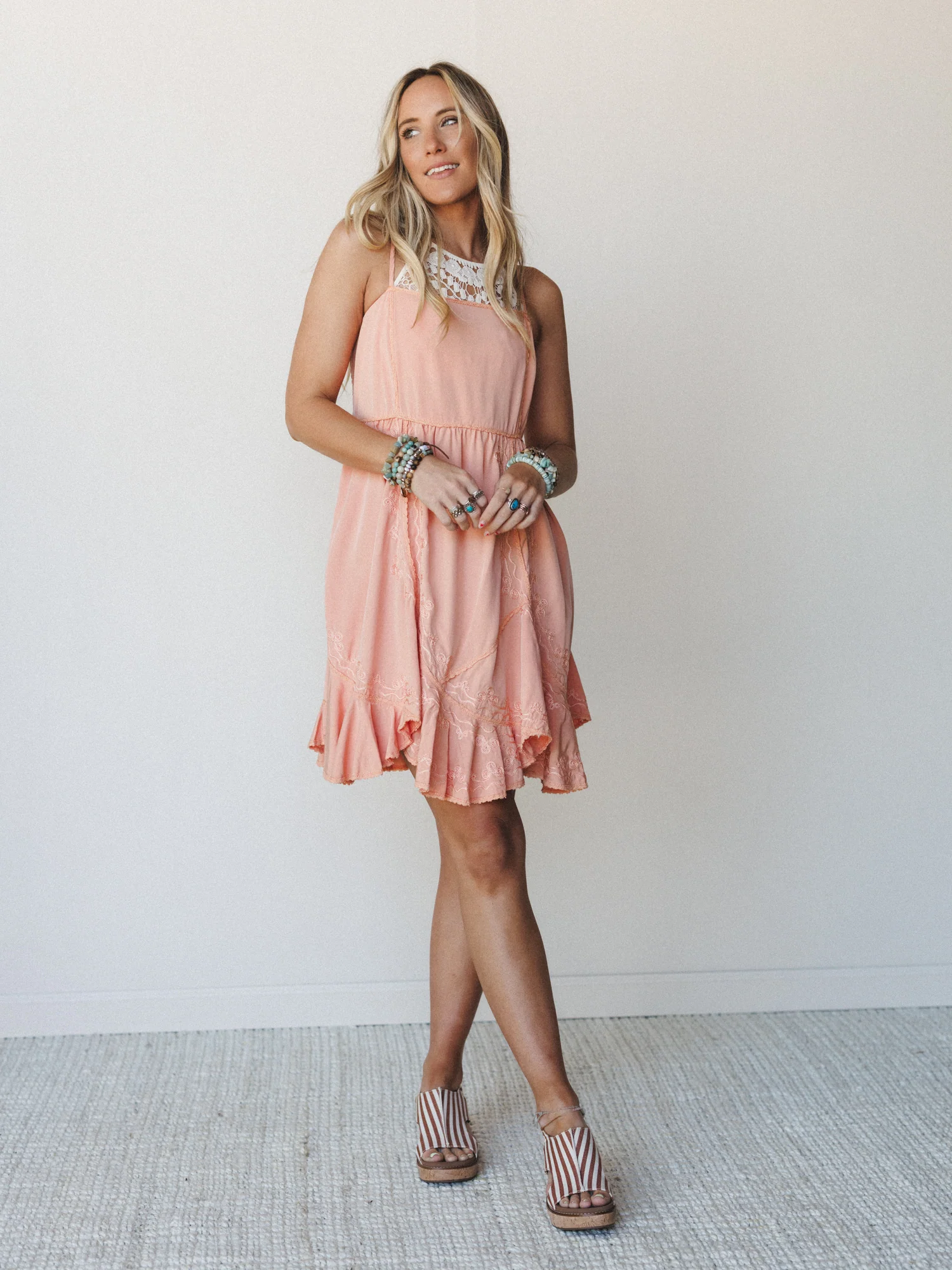 Georgia Mini Dress - Coral Orange - Image 4