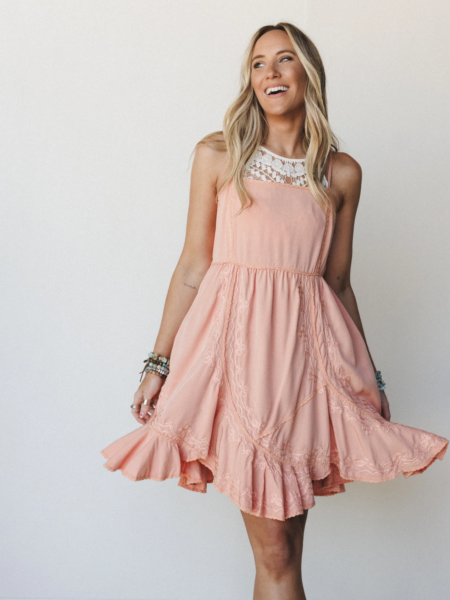 Georgia Mini Dress - Coral Orange - Image 2