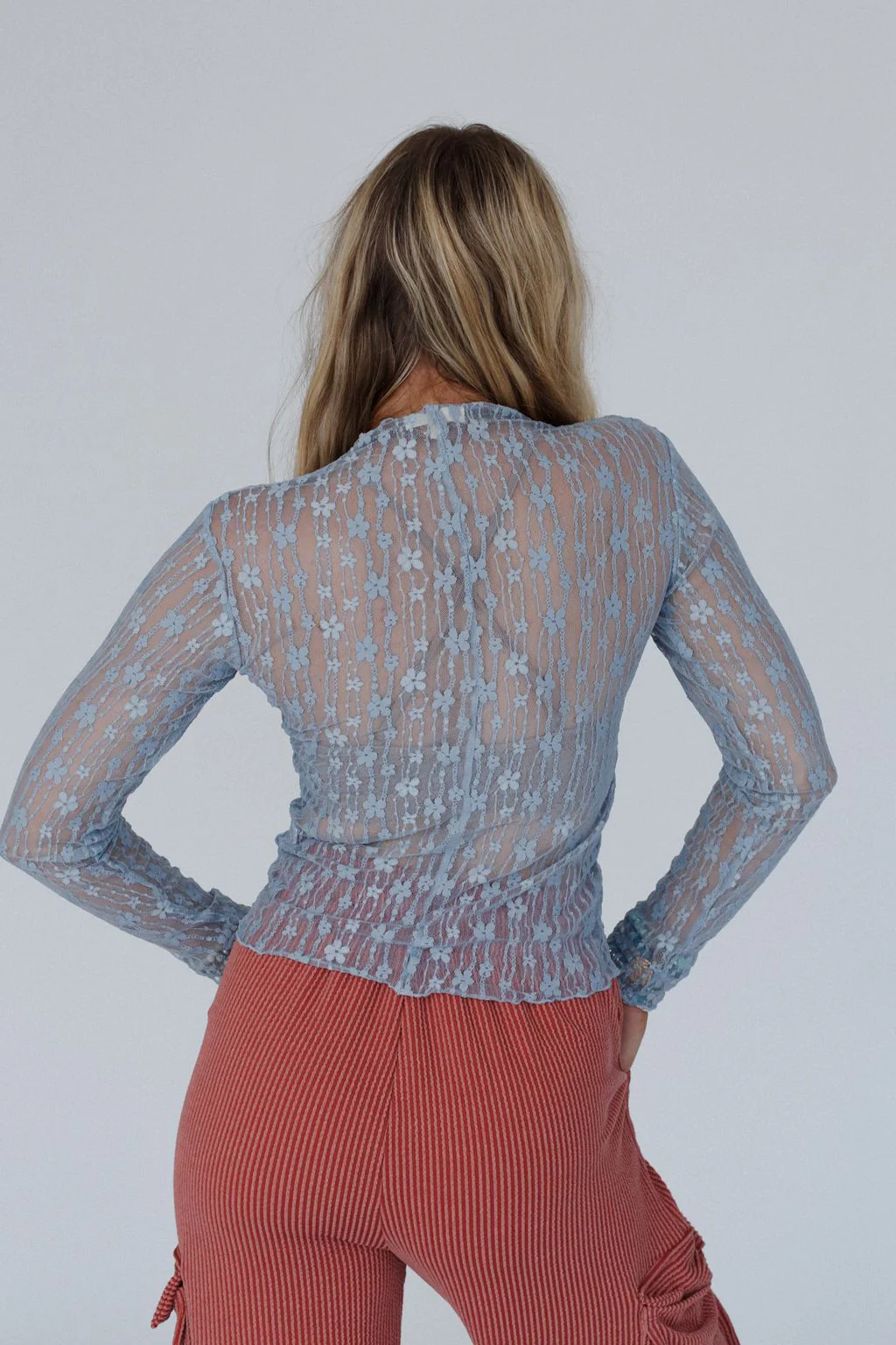 Get Real Lace Top - Blue - Image 4