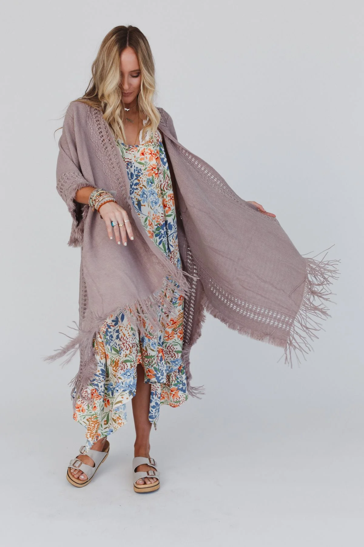 Go With The Flow Ruana - Taupe - Pre Order - Image 2