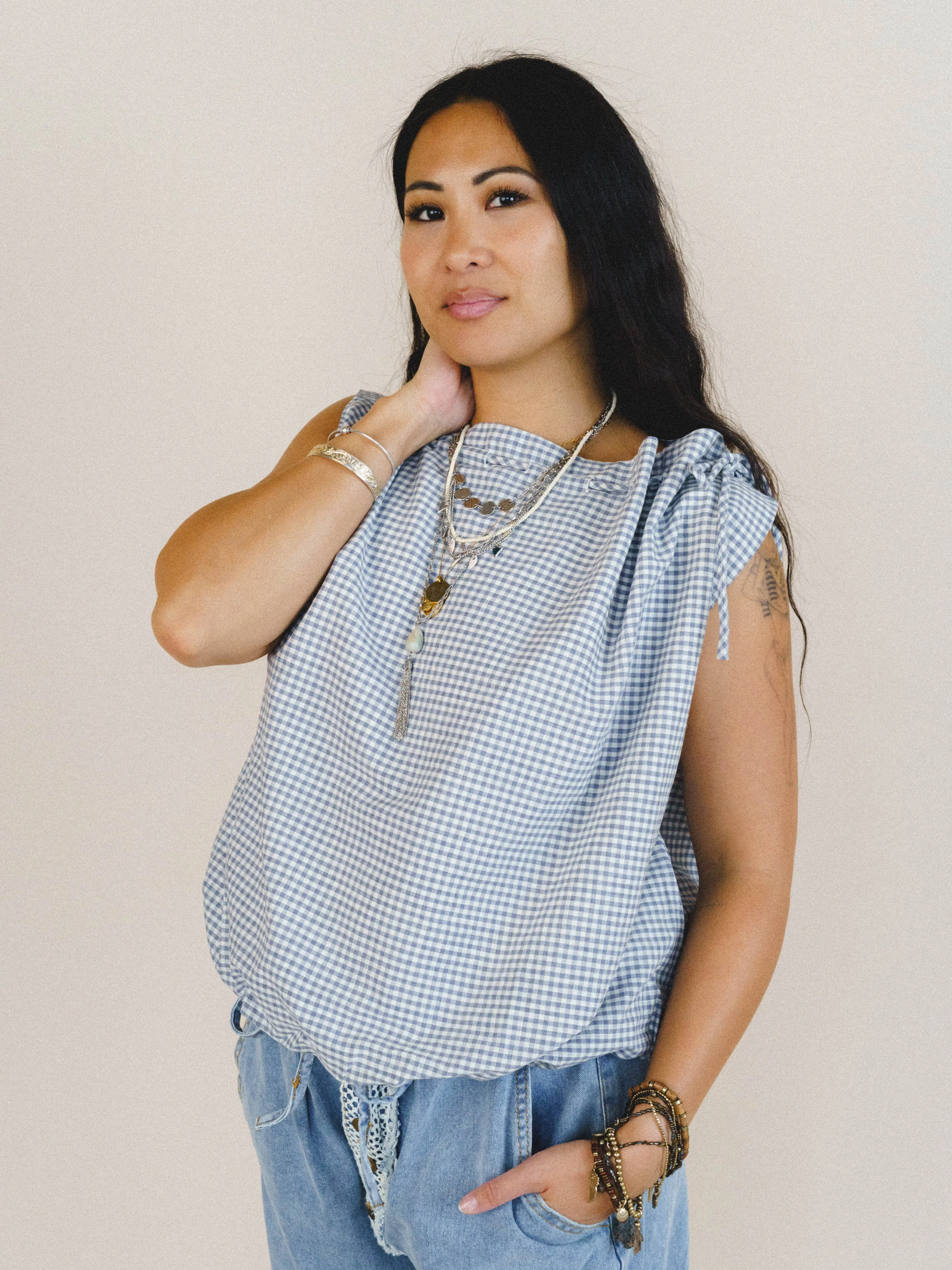 Golda Blouse - Navy - Image 4