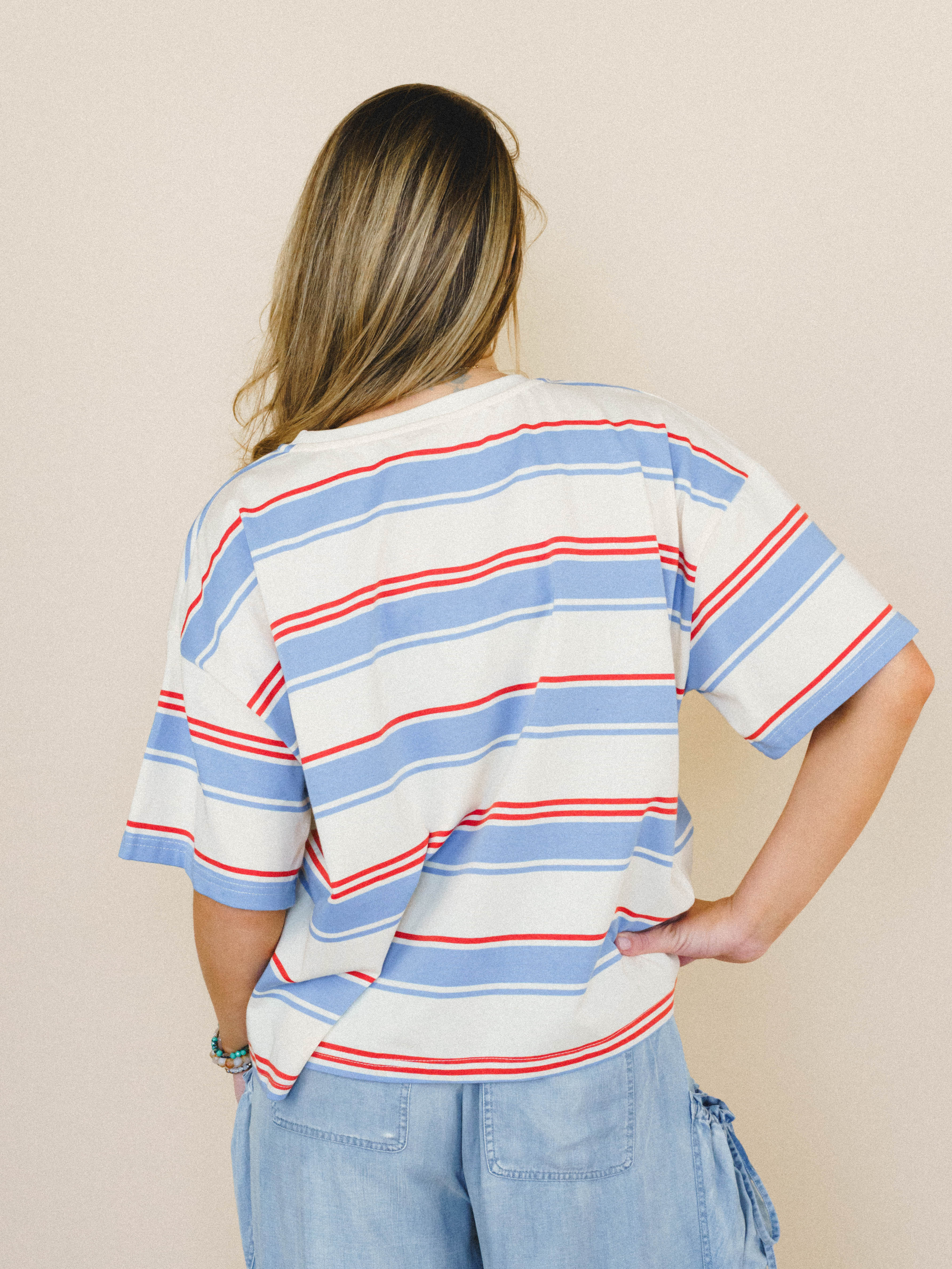 Good Times Rollin’ Tee
 - Cream Blue - Image 3