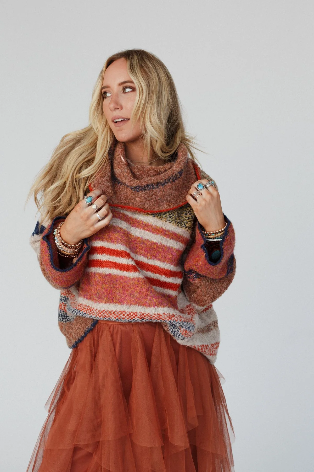 Got To Be Me Striped Sweater - Rust - Image 6