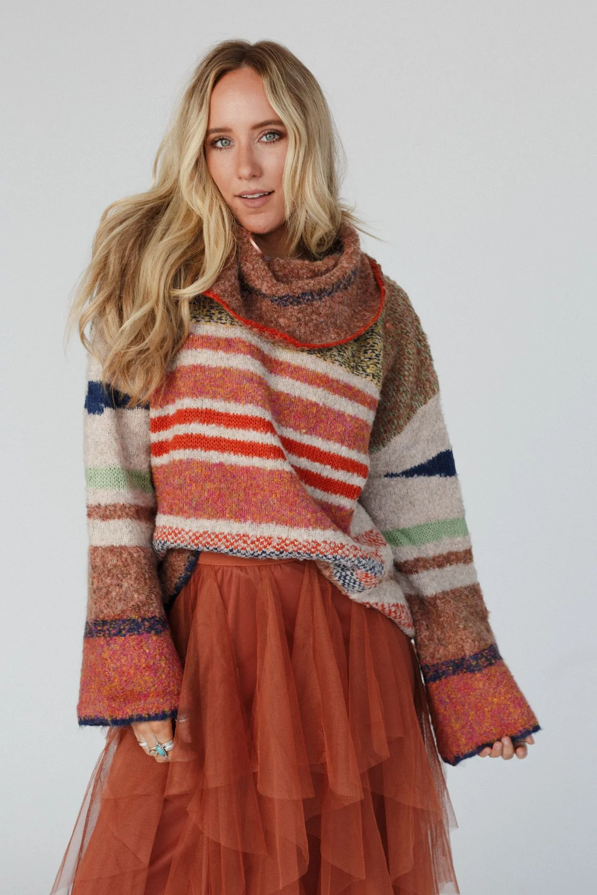 Got To Be Me Striped Sweater - Rust - Image 7