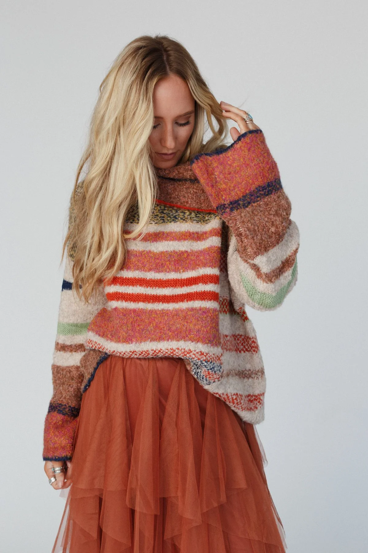 Got To Be Me Striped Sweater - Rust - Image 8