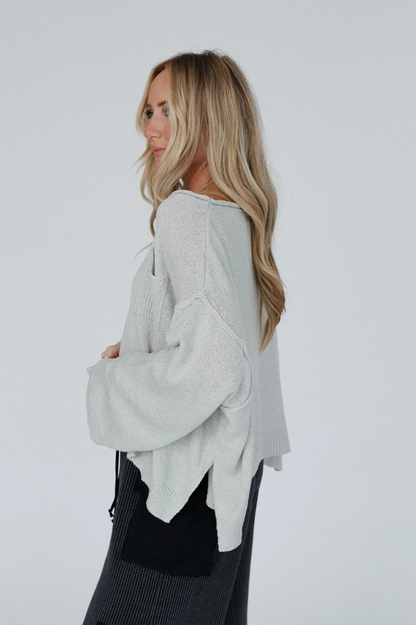 Got You Covered Drop Shoulder Pullover - Ash - Image 5