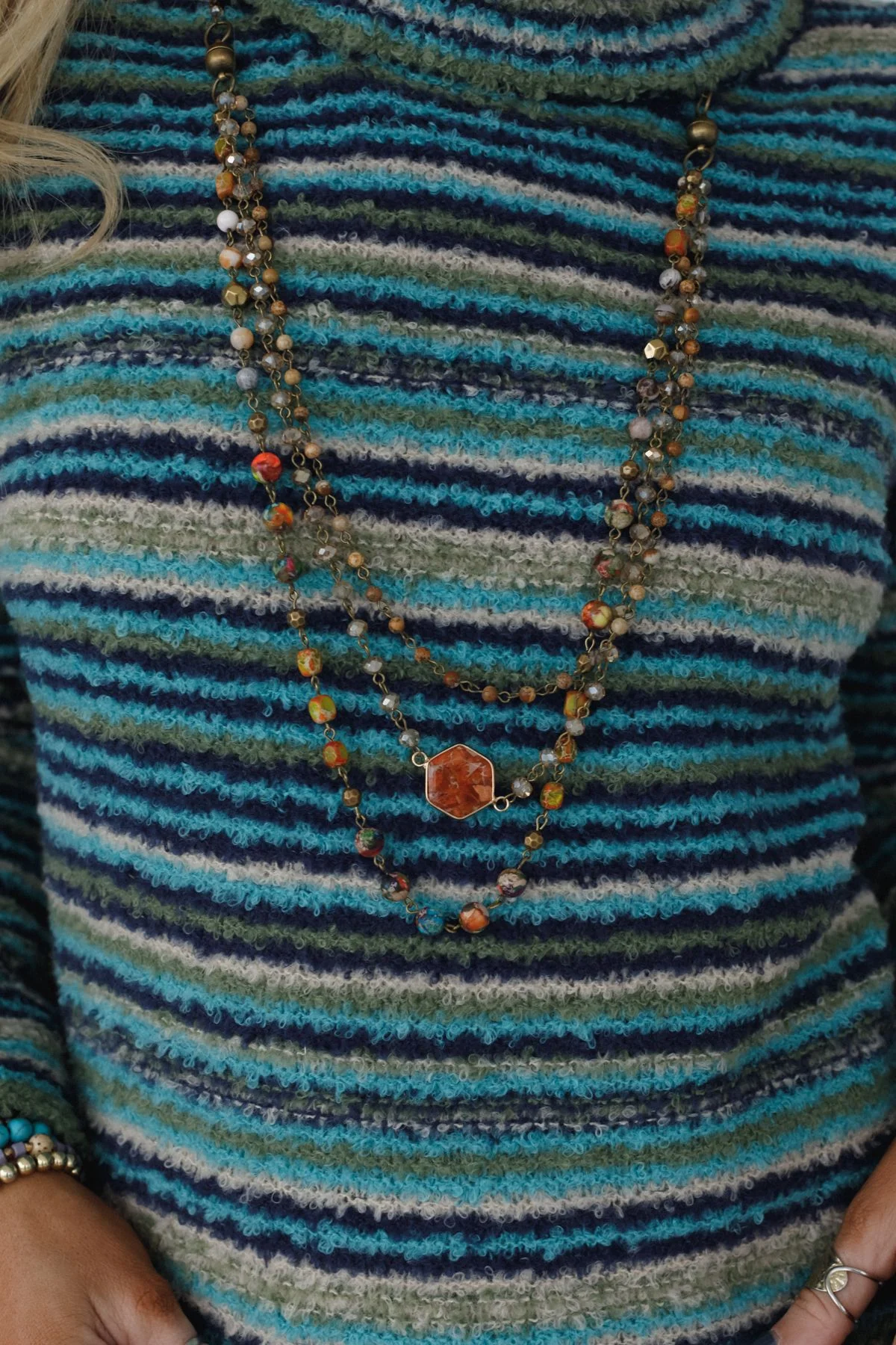 Gotta Glow Cascading Necklace - Orange - Image 8