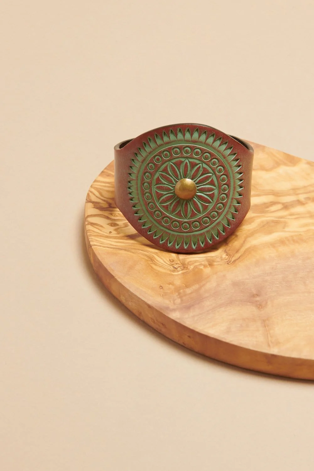 Grecian Leather Cuff Bracelet - Image 2