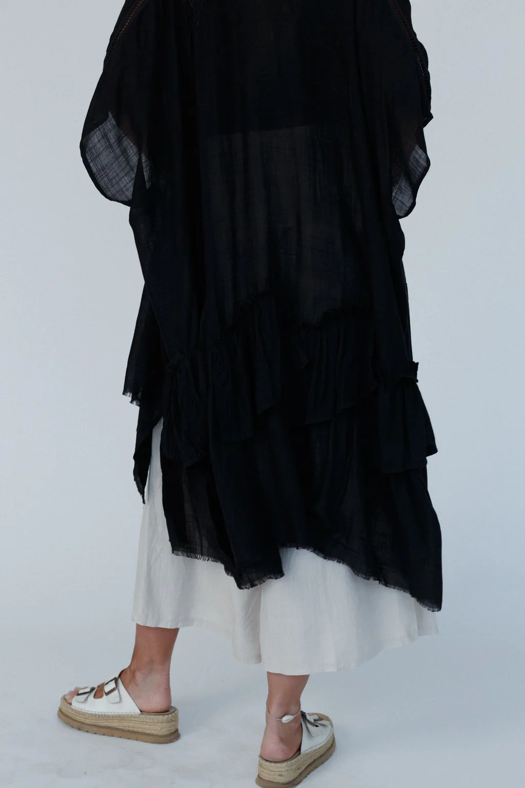 Gwen Ruffle Kimono - Black - Image 5