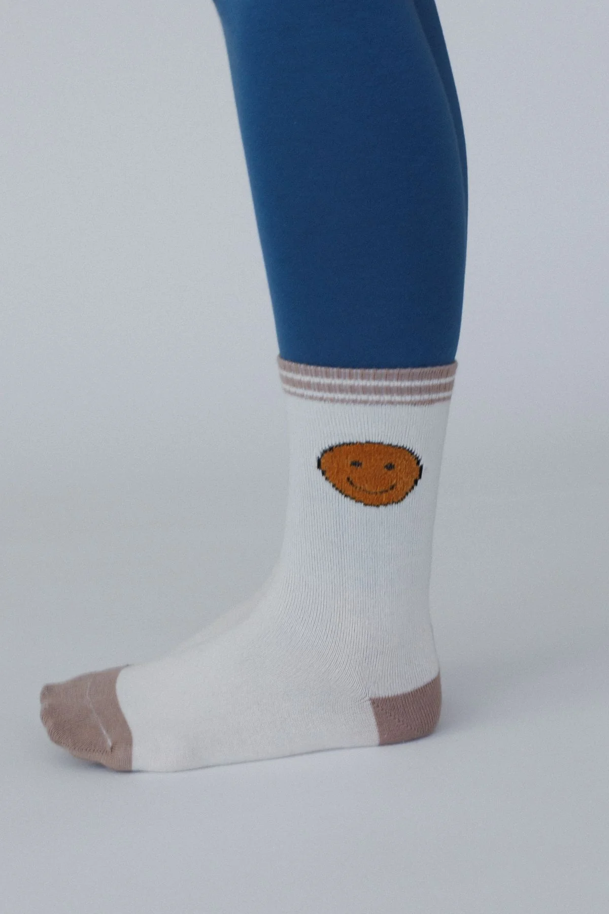Happy Feet Smiley Face Socks - Ivory - Image 3