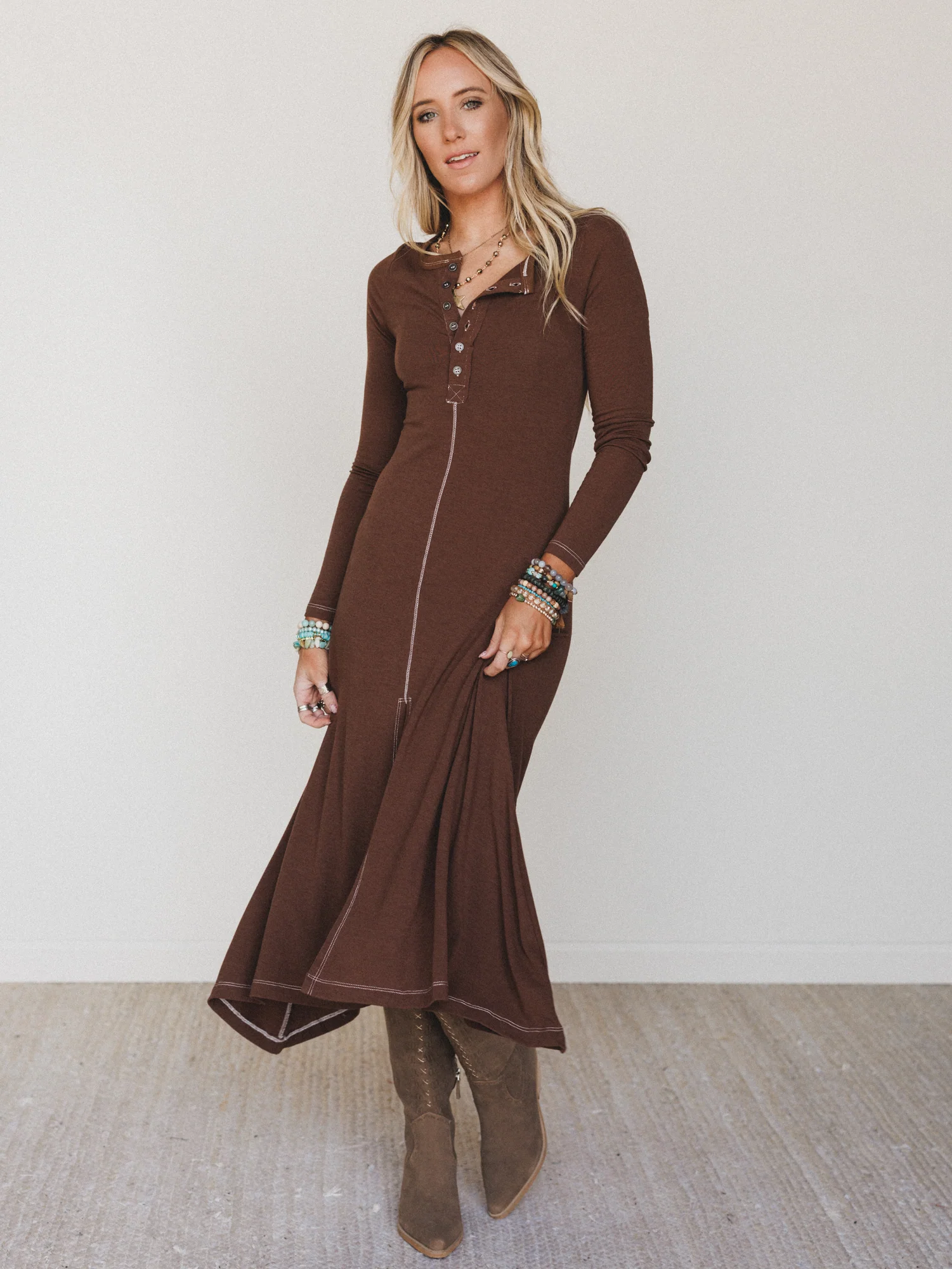 Harlowe Dress - Mocha - Pre Order