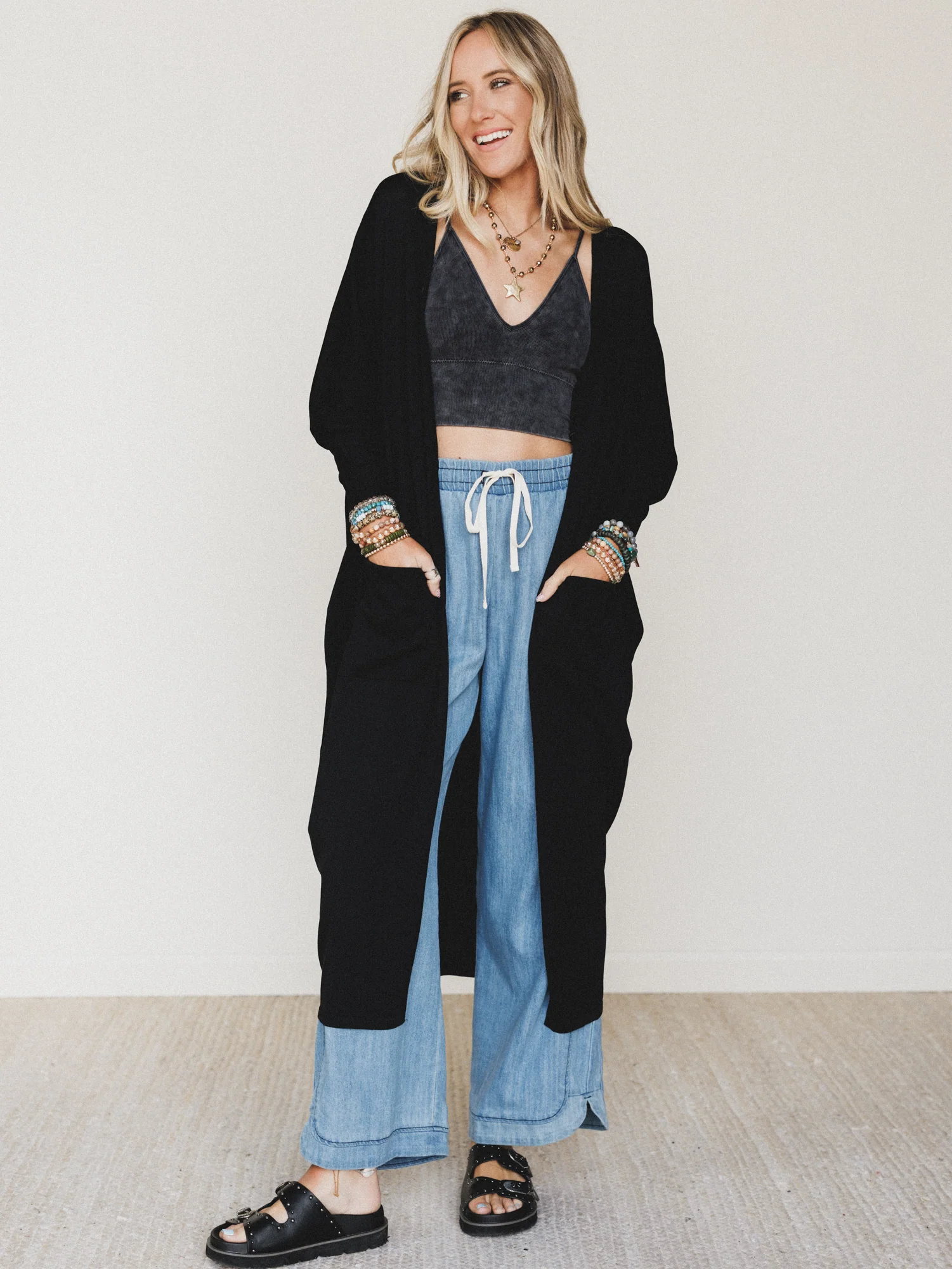 Harper Duster Dress - Black - Image 2