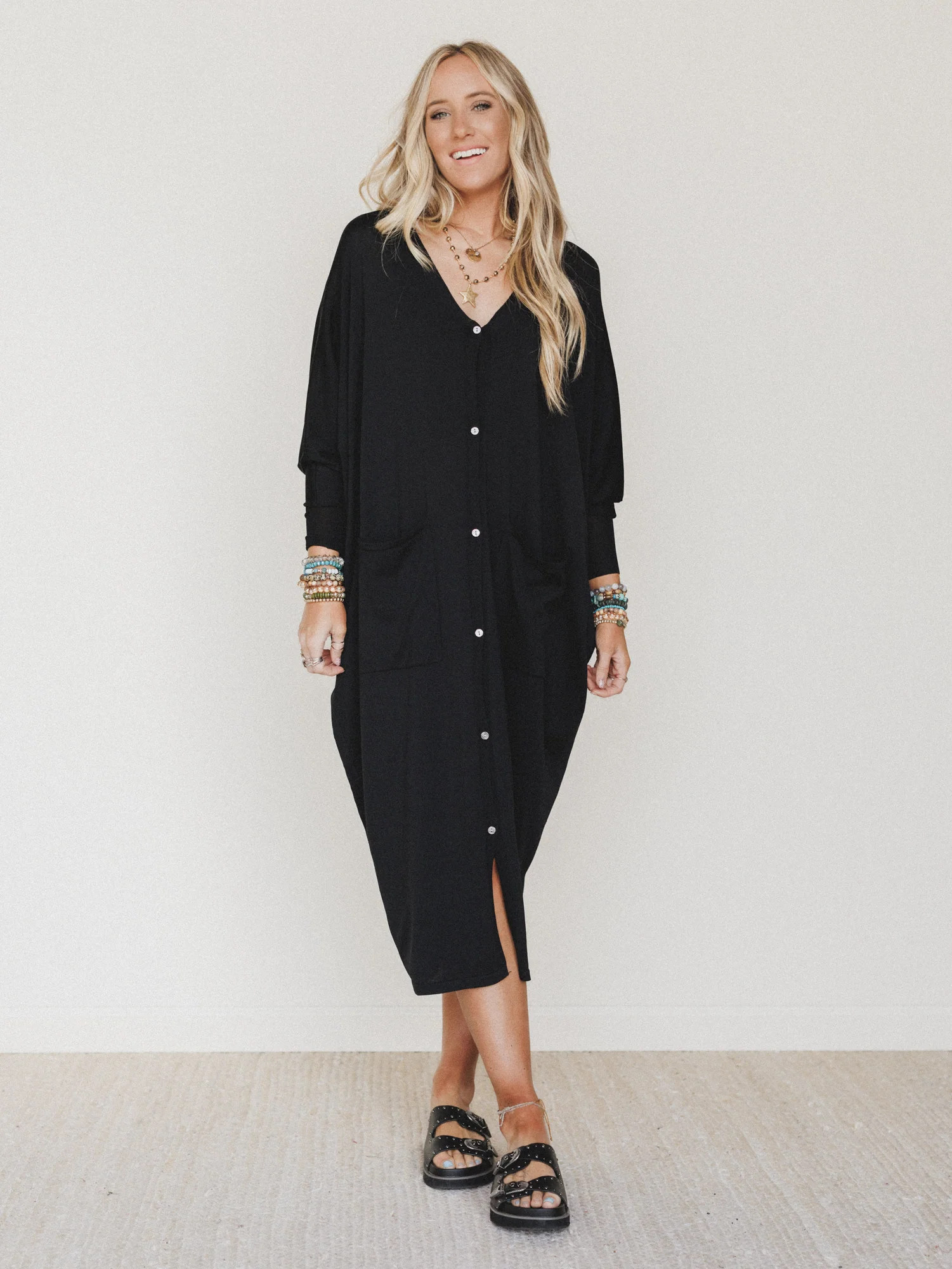 Harper Duster Dress - Black - Image 4