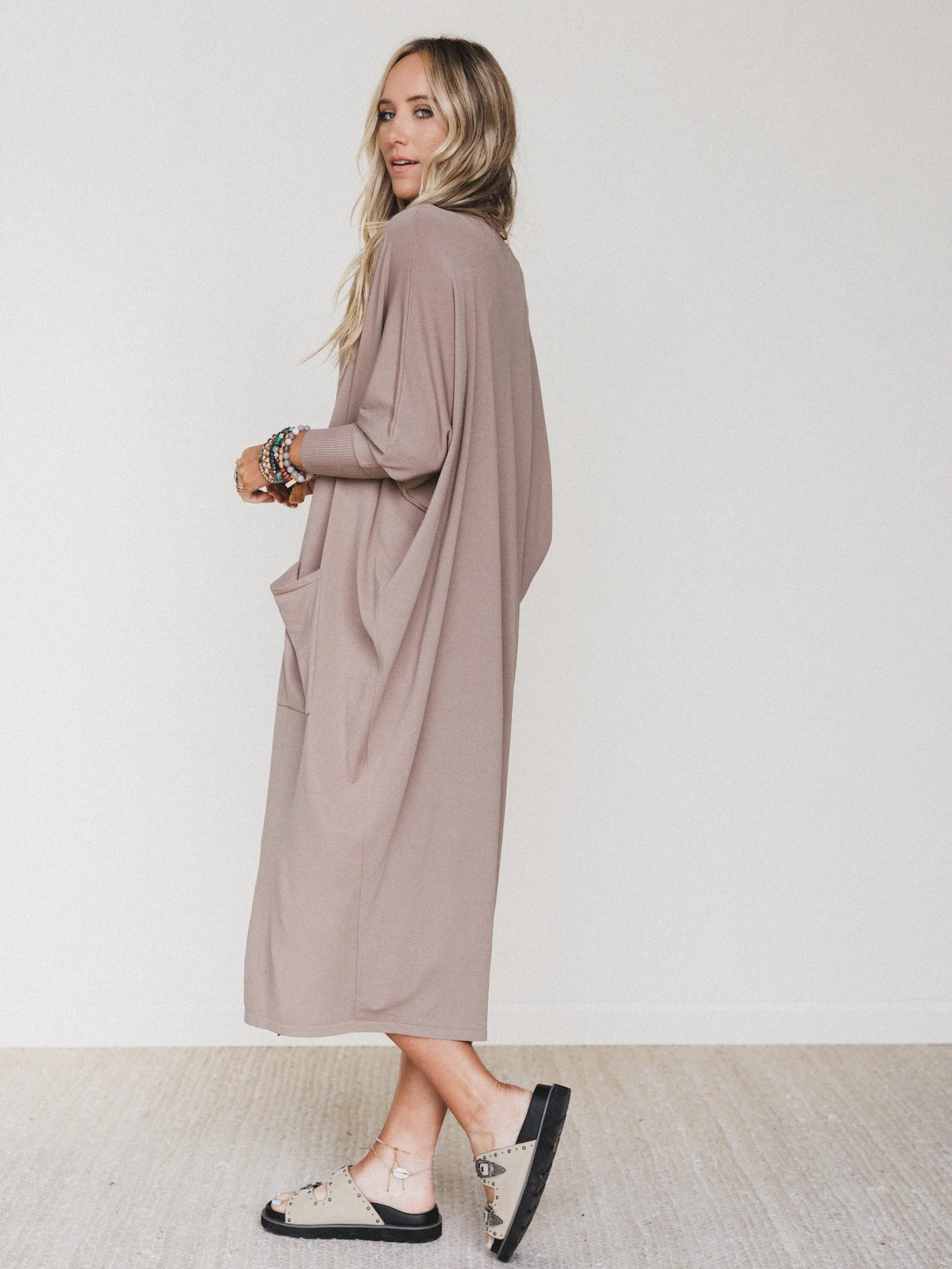 Harper Duster Dress - Mushroom - Image 6