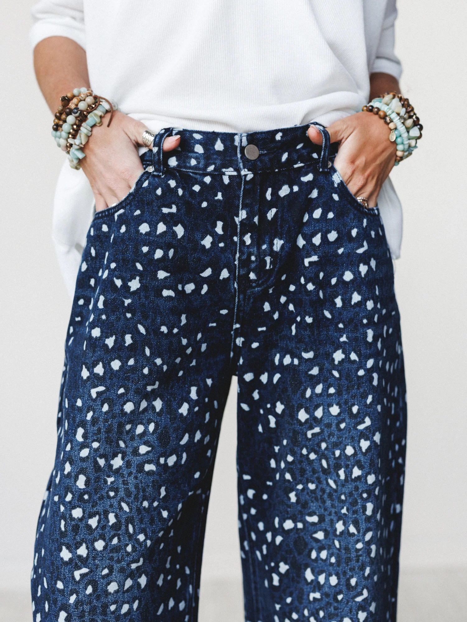 Heart of the Wild Jeans - Navy Leopard - Image 3
