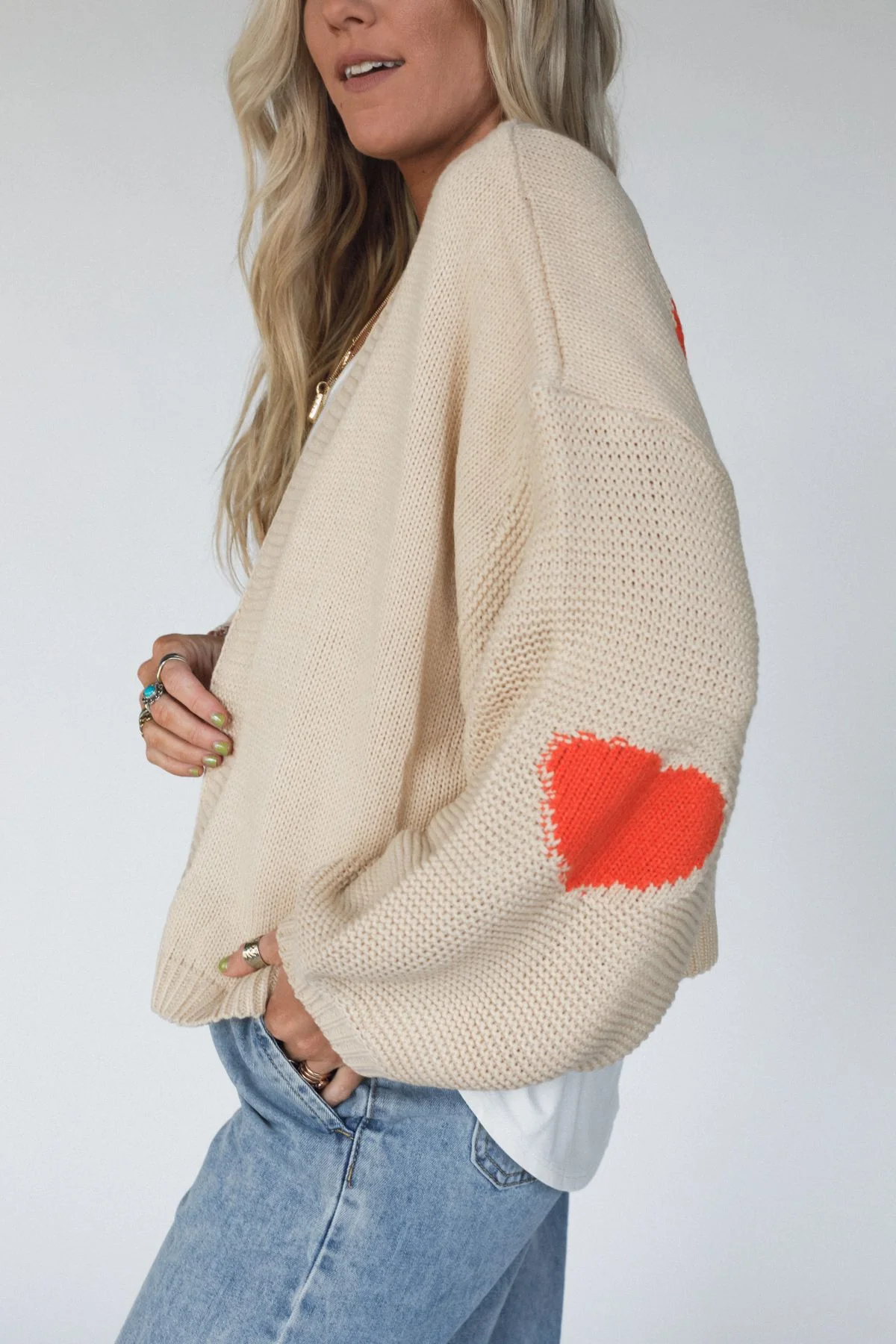 Hearts Desire Knit Cardigan - Orange - Image 2