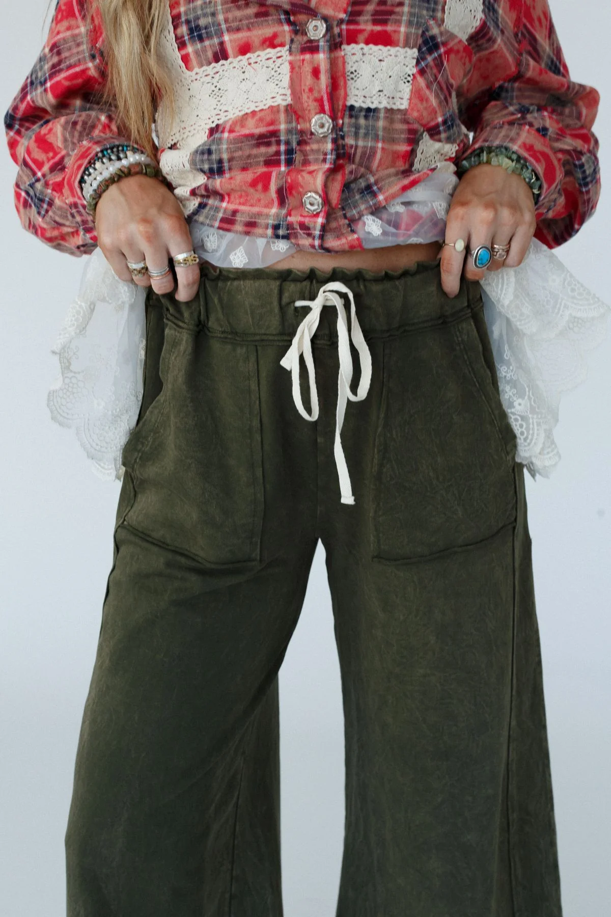 The Nest Heaven Sent Wide Leg Pant - Olive - Image 8