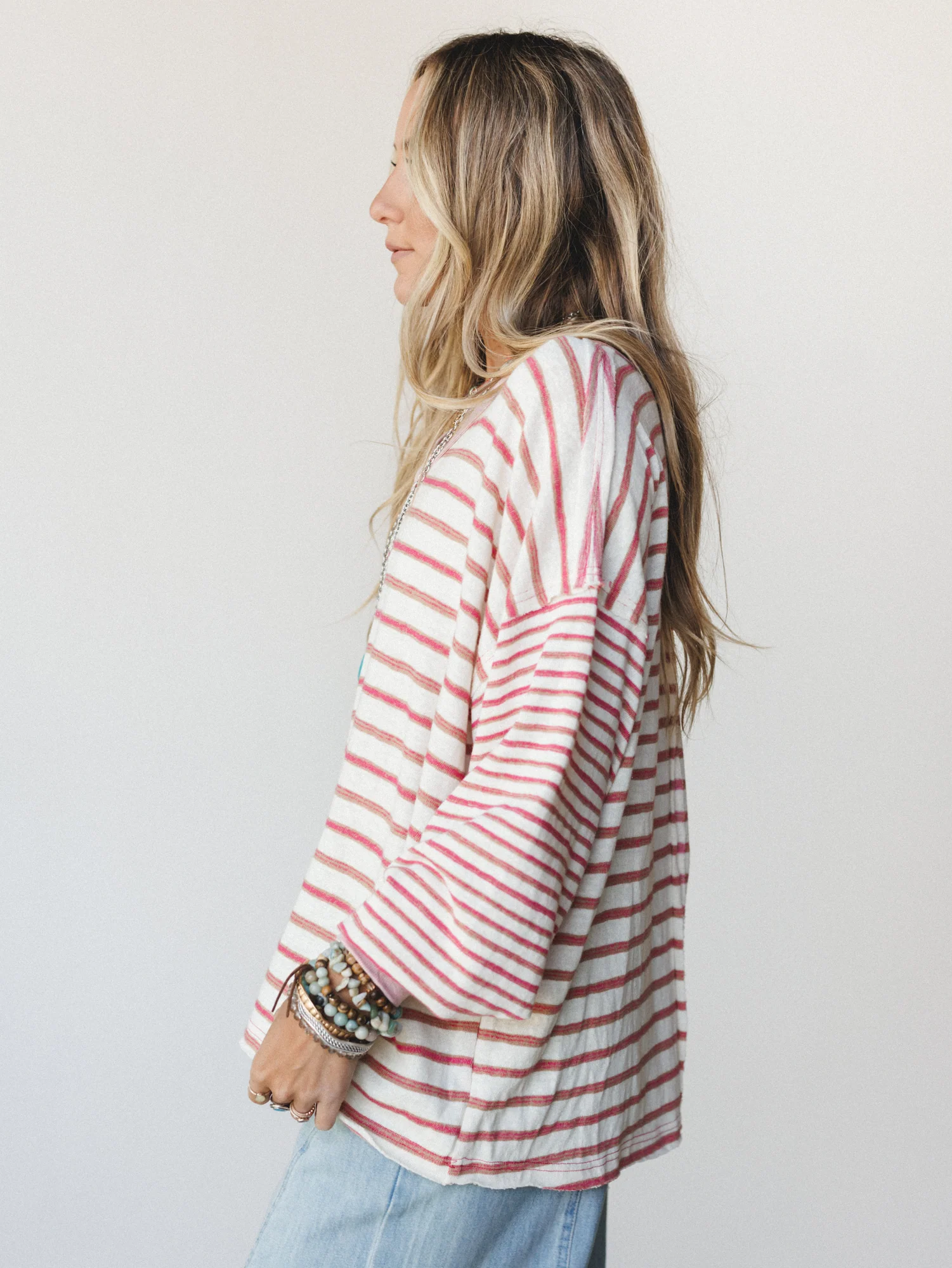 Here for the Moon Long Sleeve Tee
- Pink - Image 4