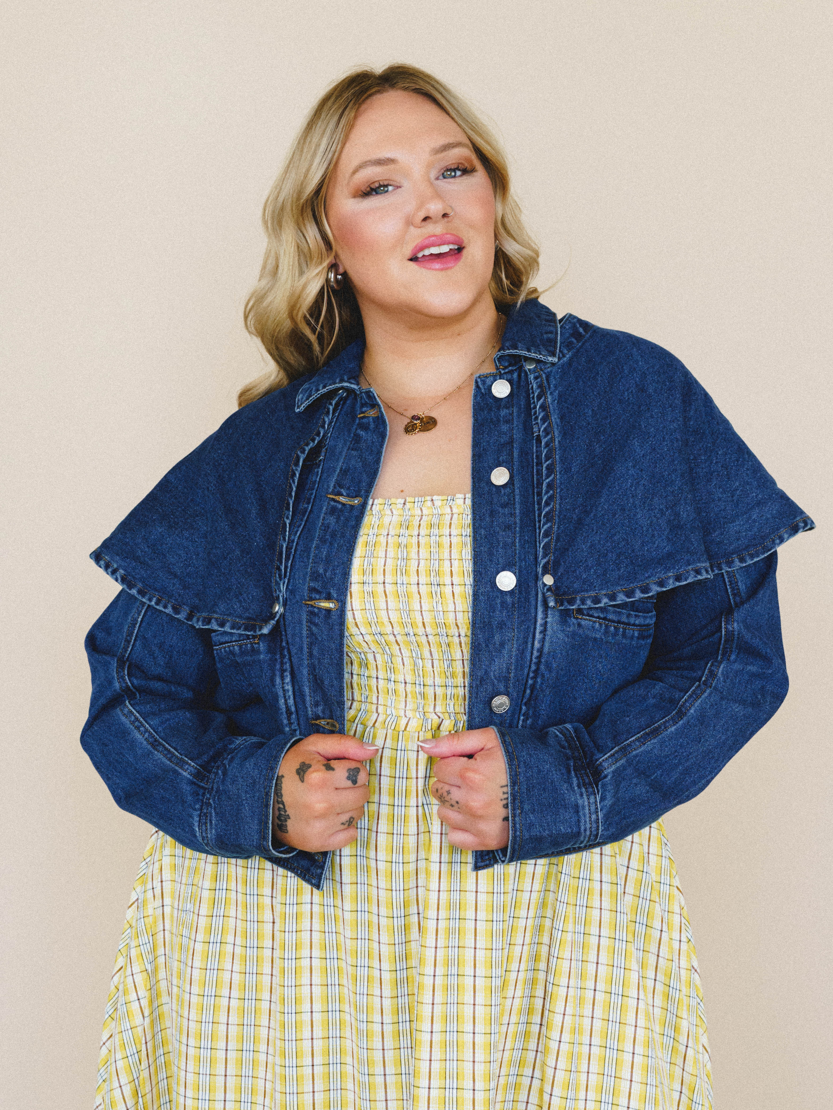 Heroine Harmony Removeable Cape Denim Jacket - Denim