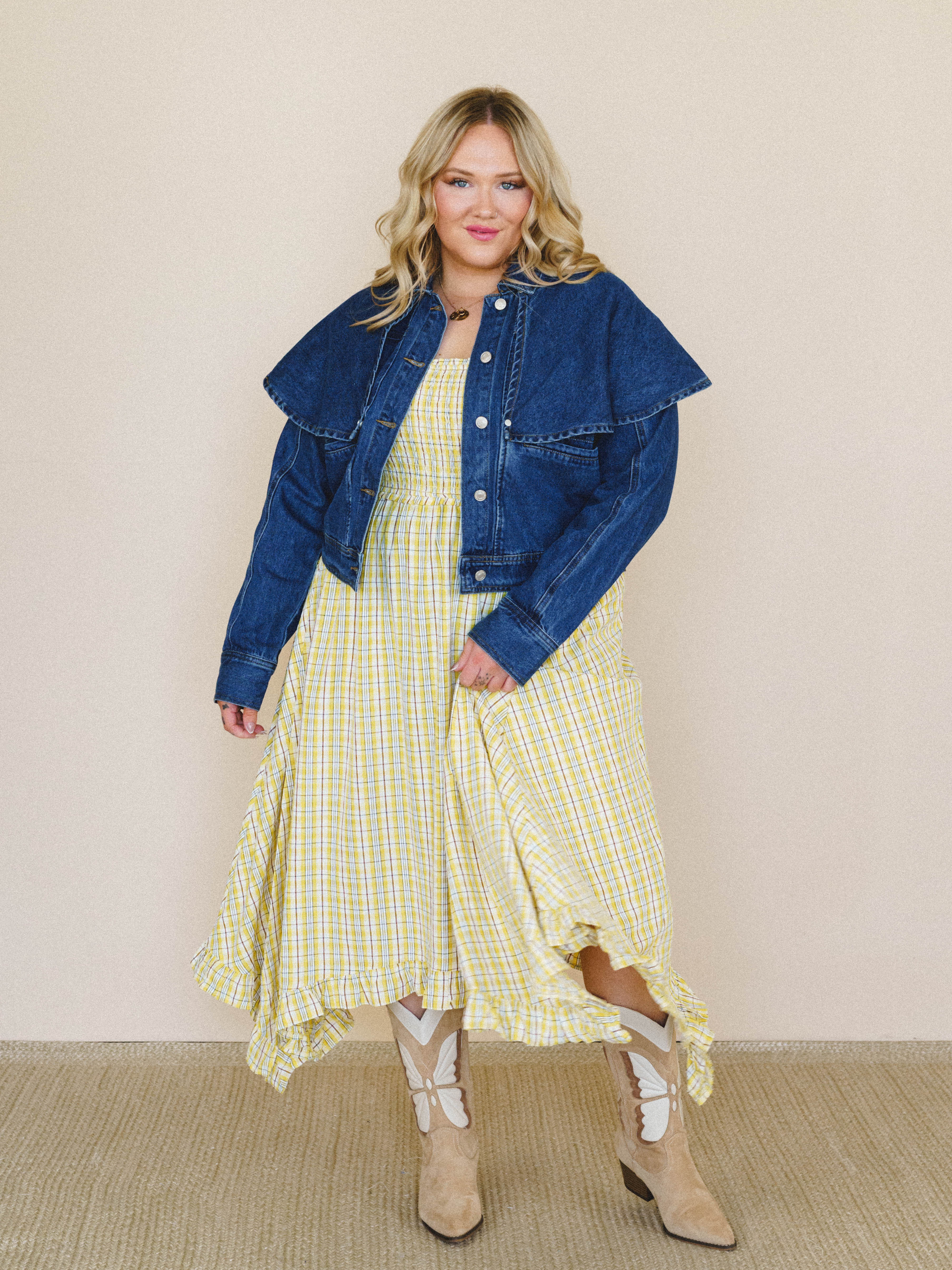 Heroine Harmony Removeable Cape Denim Jacket - Denim - Image 3