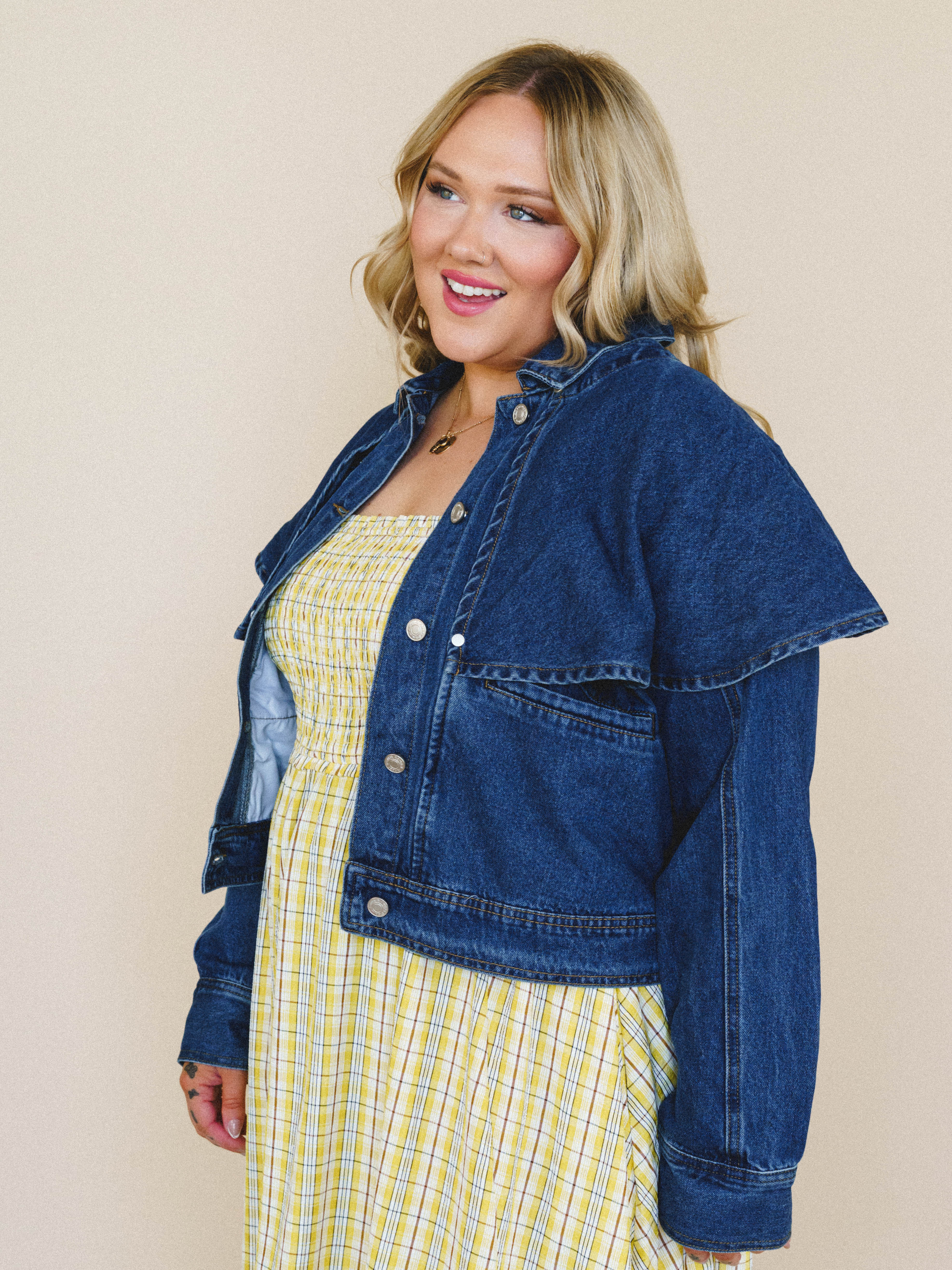 Heroine Harmony Removeable Cape Denim Jacket - Denim - Image 5