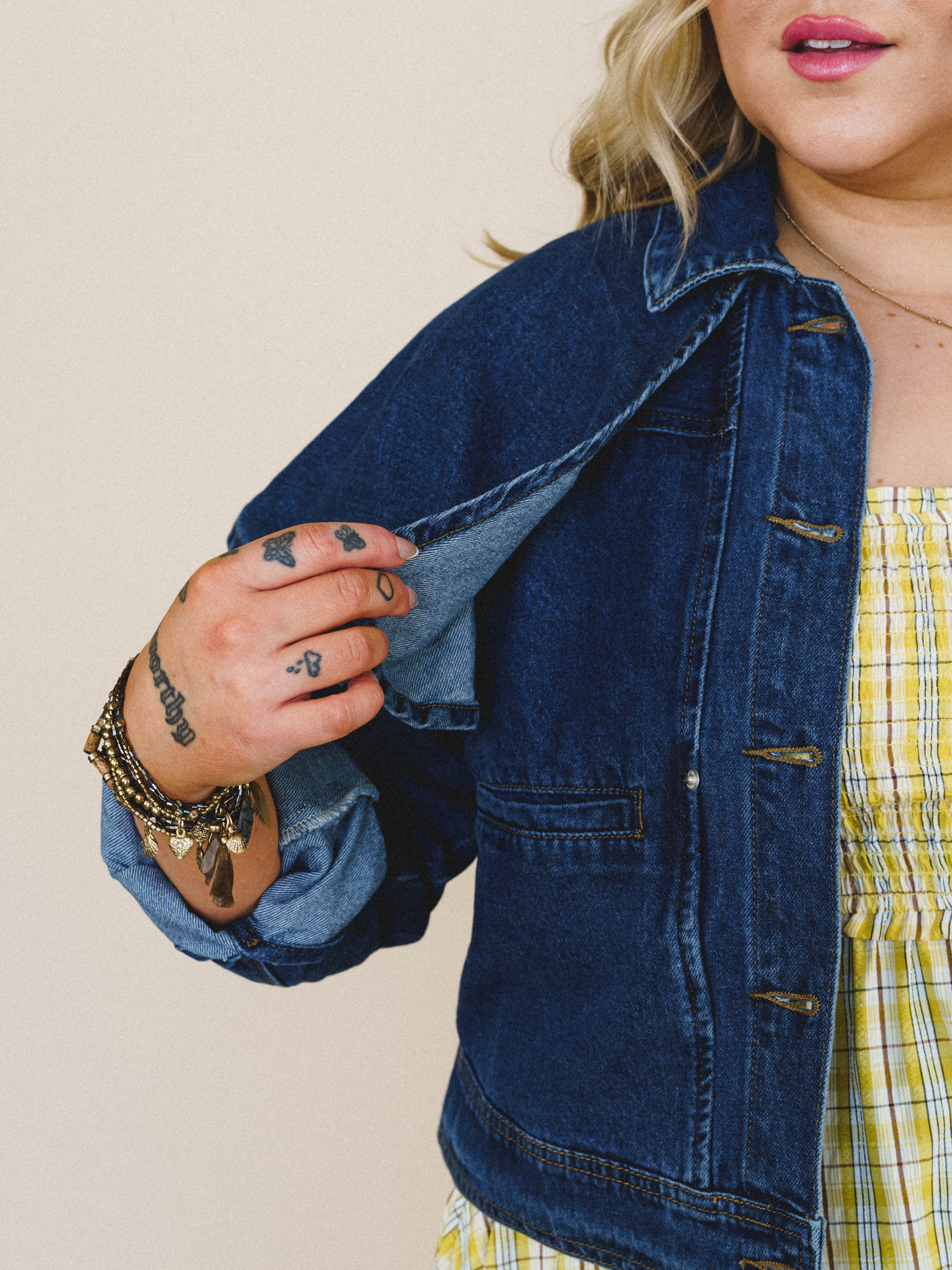 Heroine Harmony Removeable Cape Denim Jacket - Denim - Image 6