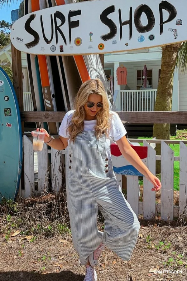 High Hopes Denim Overalls - Denim Stripe
