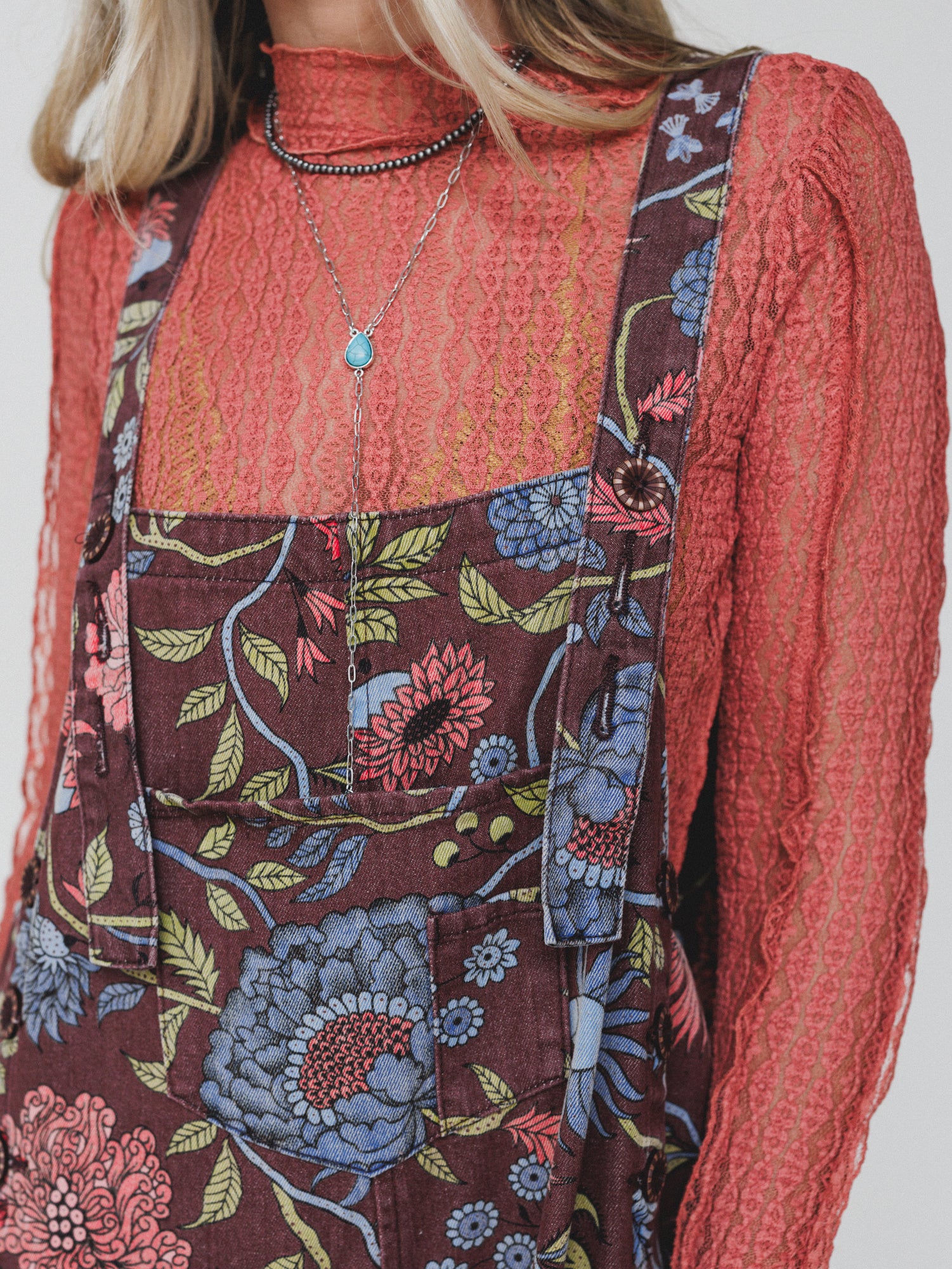 High Hopes Flower Printed Overalls - Brown - Image 3