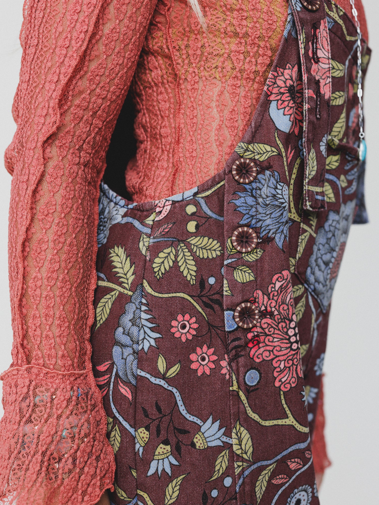 High Hopes Flower Printed Overalls - Brown - Image 4