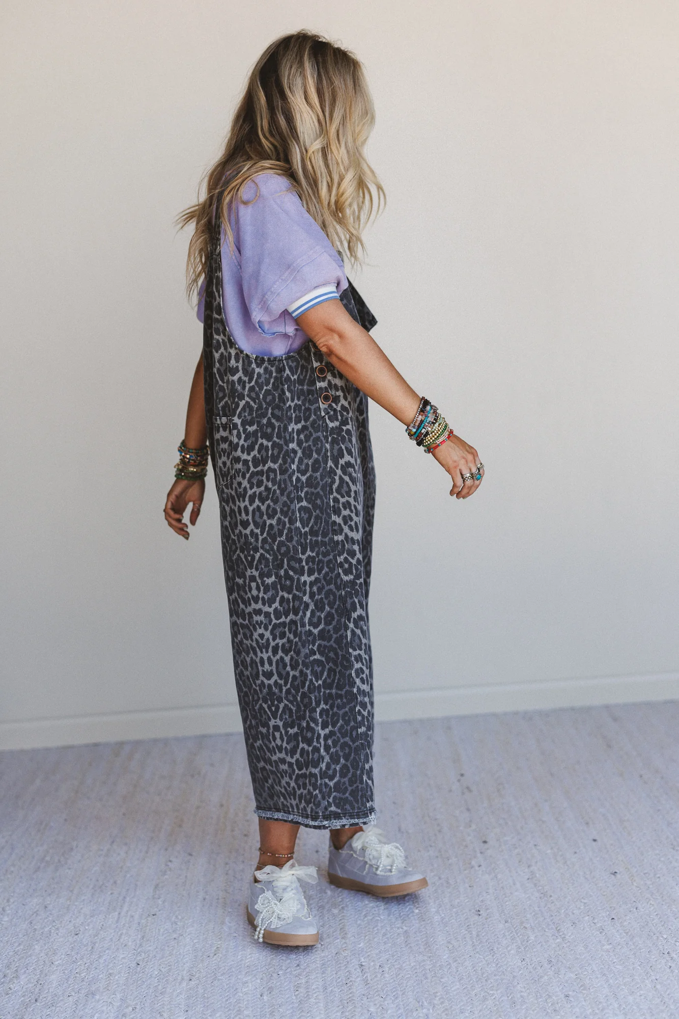 High Hopes Leopard Print Overalls - Gray Leopard - Image 4