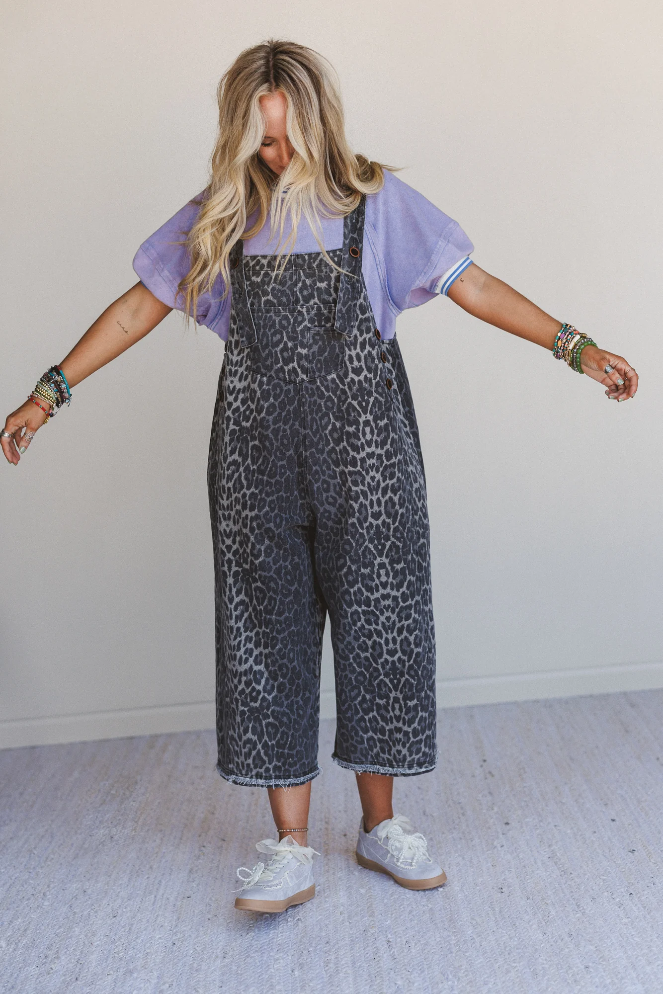 High Hopes Leopard Print Overalls - Gray Leopard - Image 5