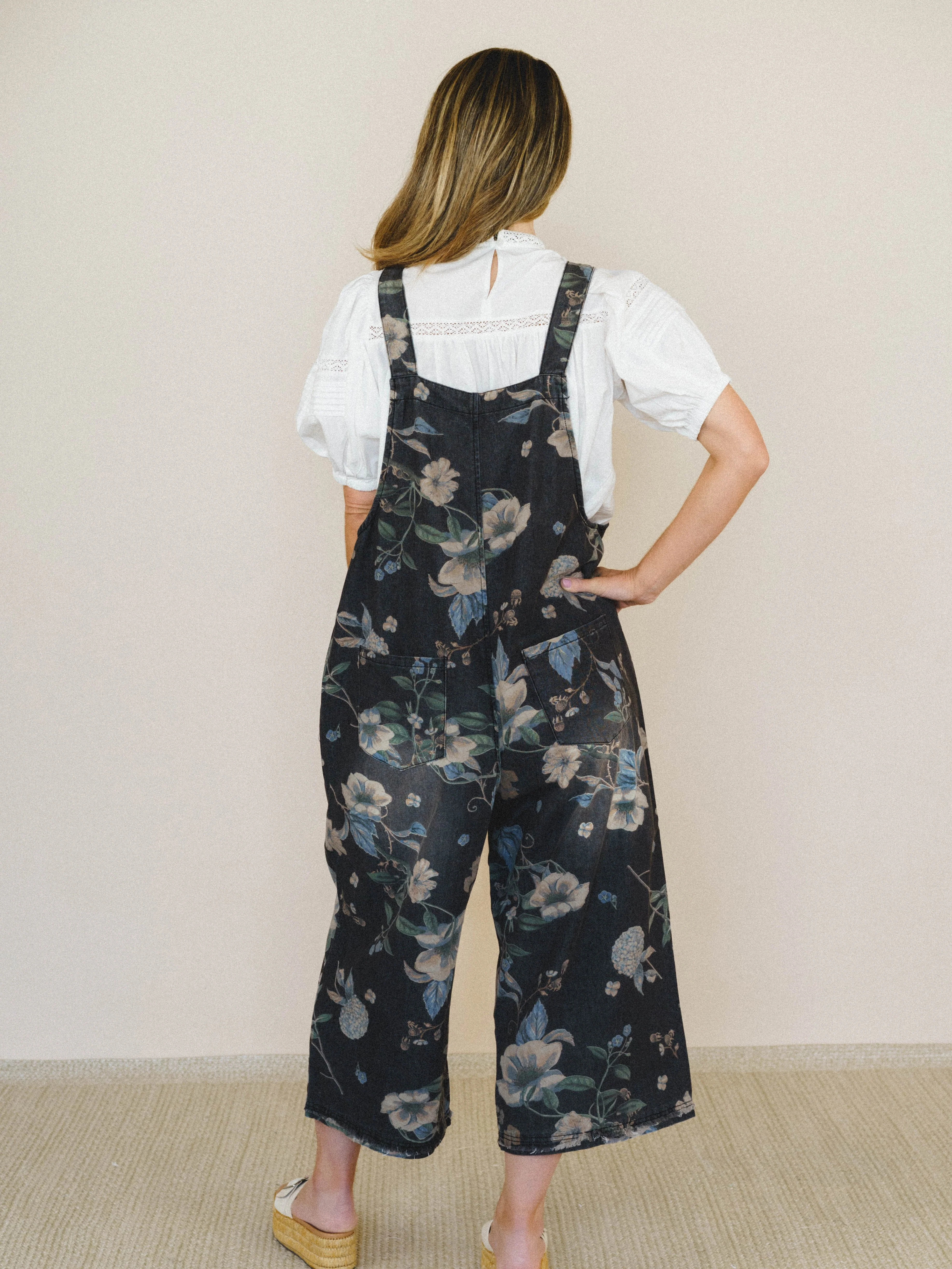 High Hopes Slouchy Denim Overalls - Black Denim - Image 2