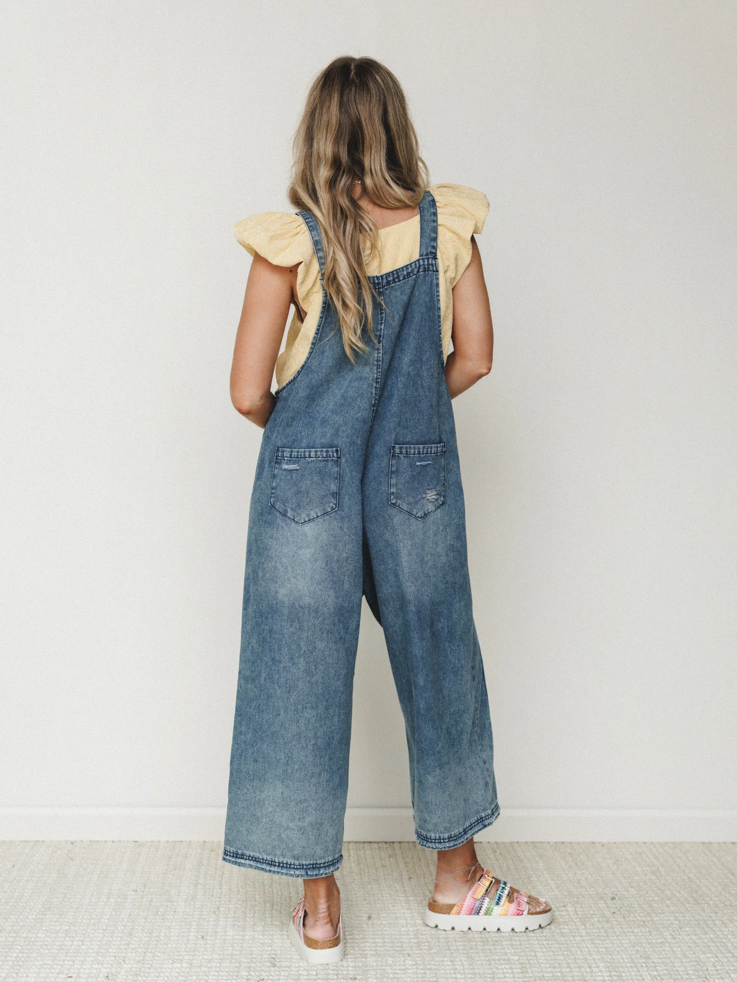 High Hopes Slouchy Denim Overalls - Blue - Image 6