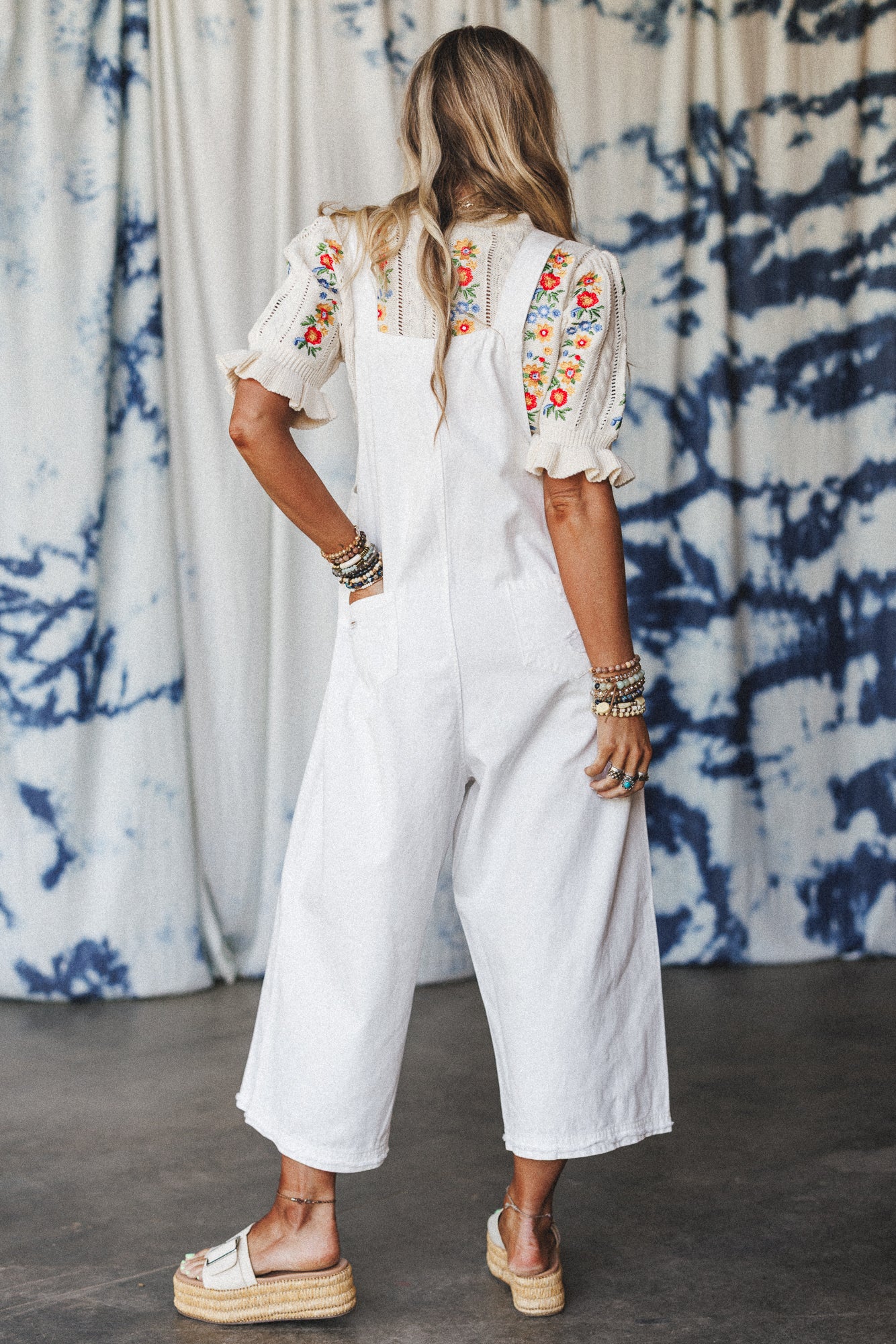 High Hopes Slouchy Denim Overalls - Off White - Image 5