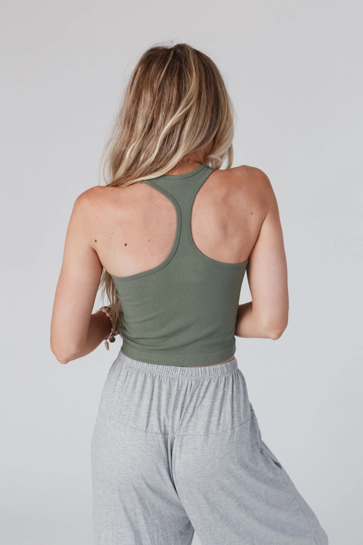 High Neck Racerback Brami - Olive - Image 4