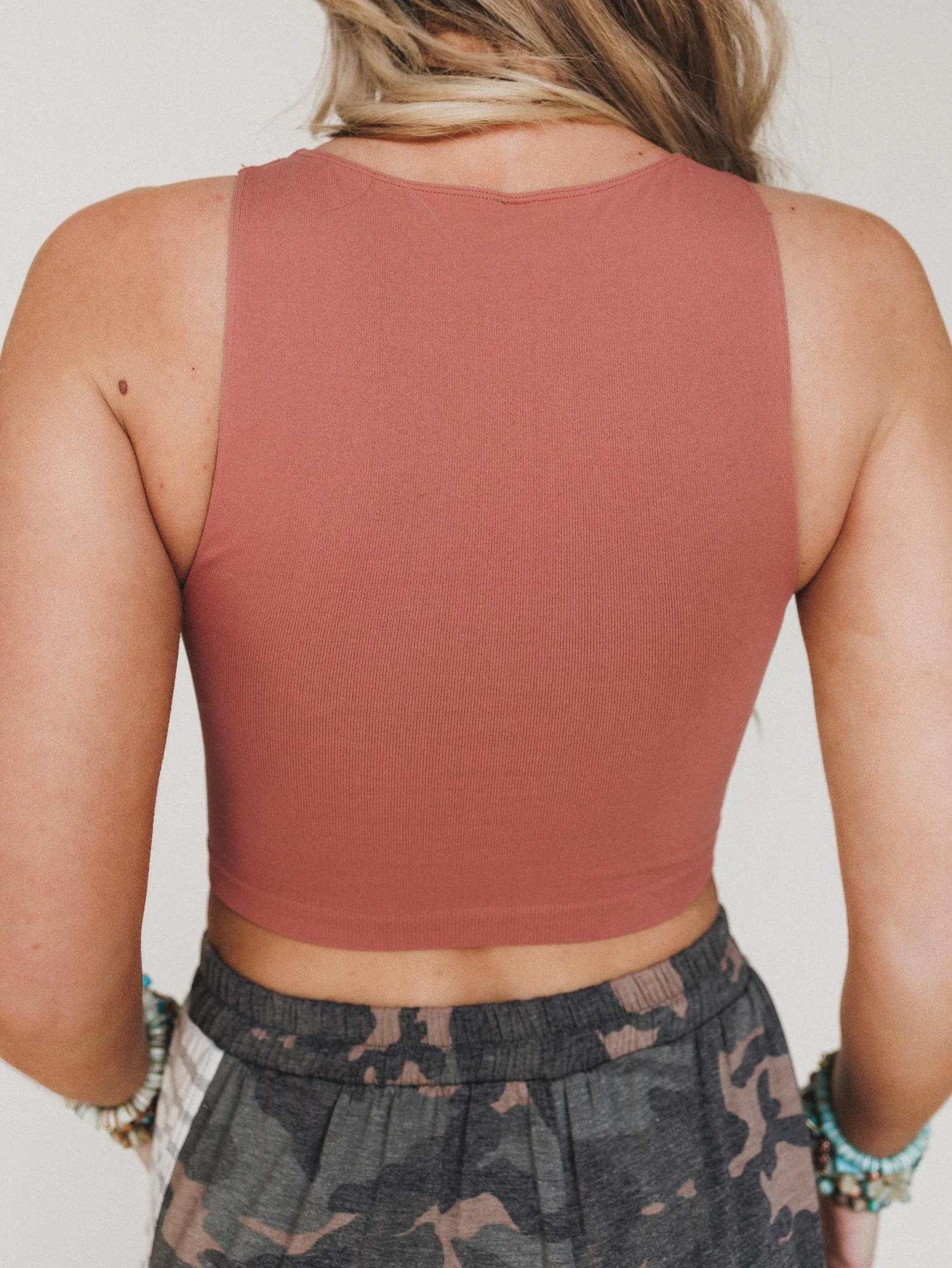 High Neck Seamless Brami - Chestnut - Image 3