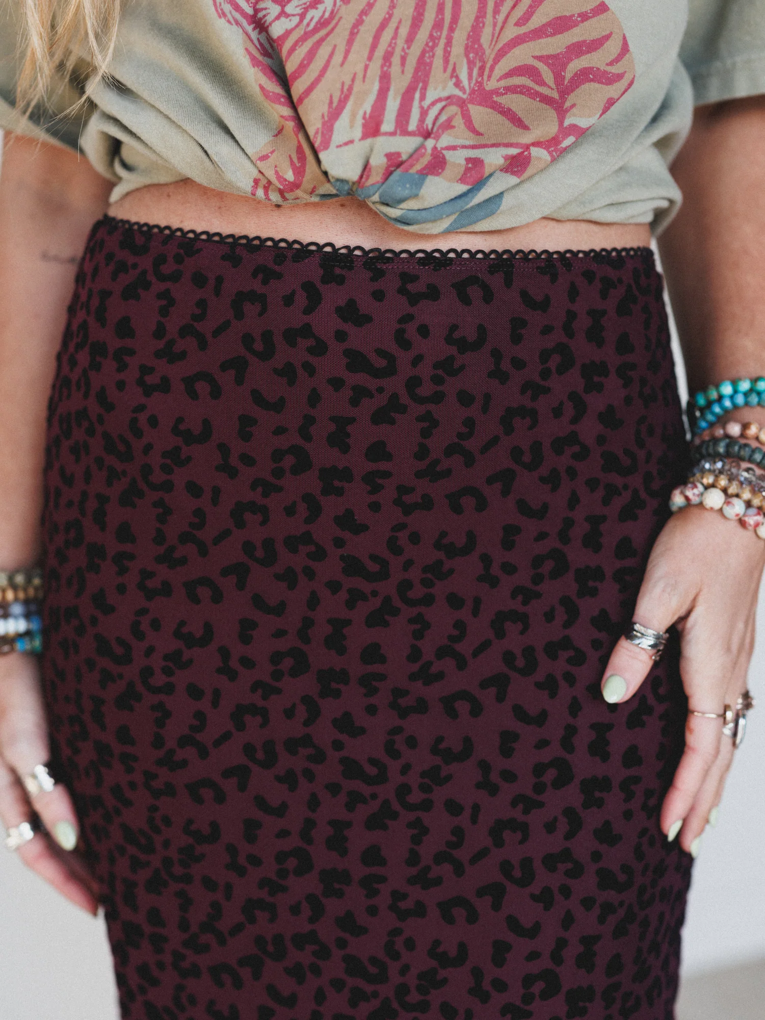 High Street Maxi Skirt - Burgundy - Image 3