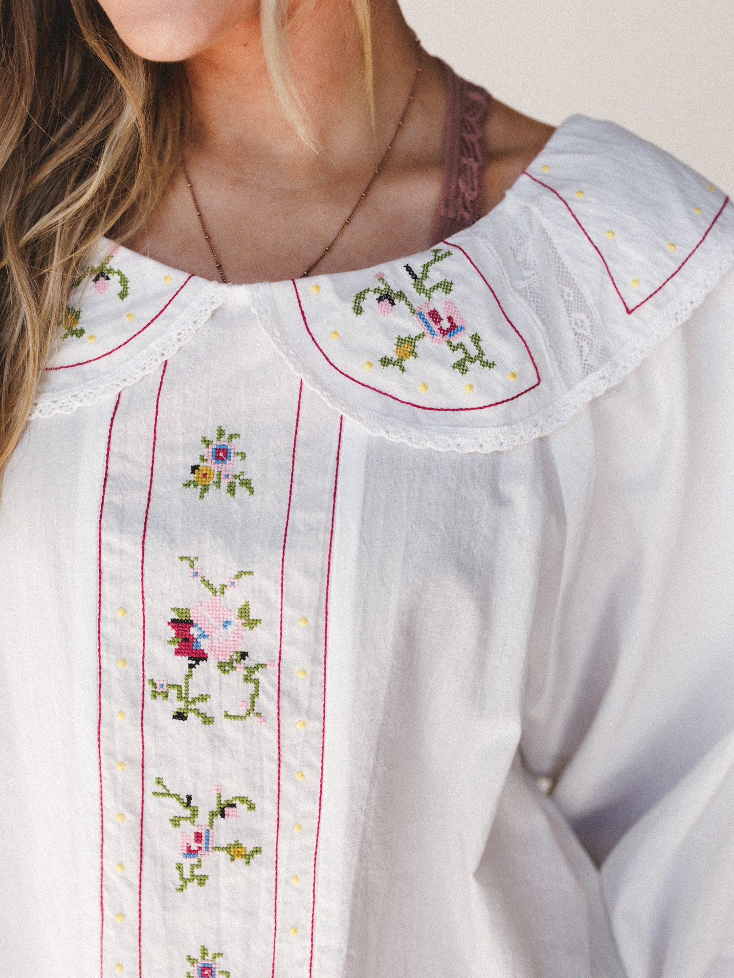 Hints of Spring Blouse - White - Image 2