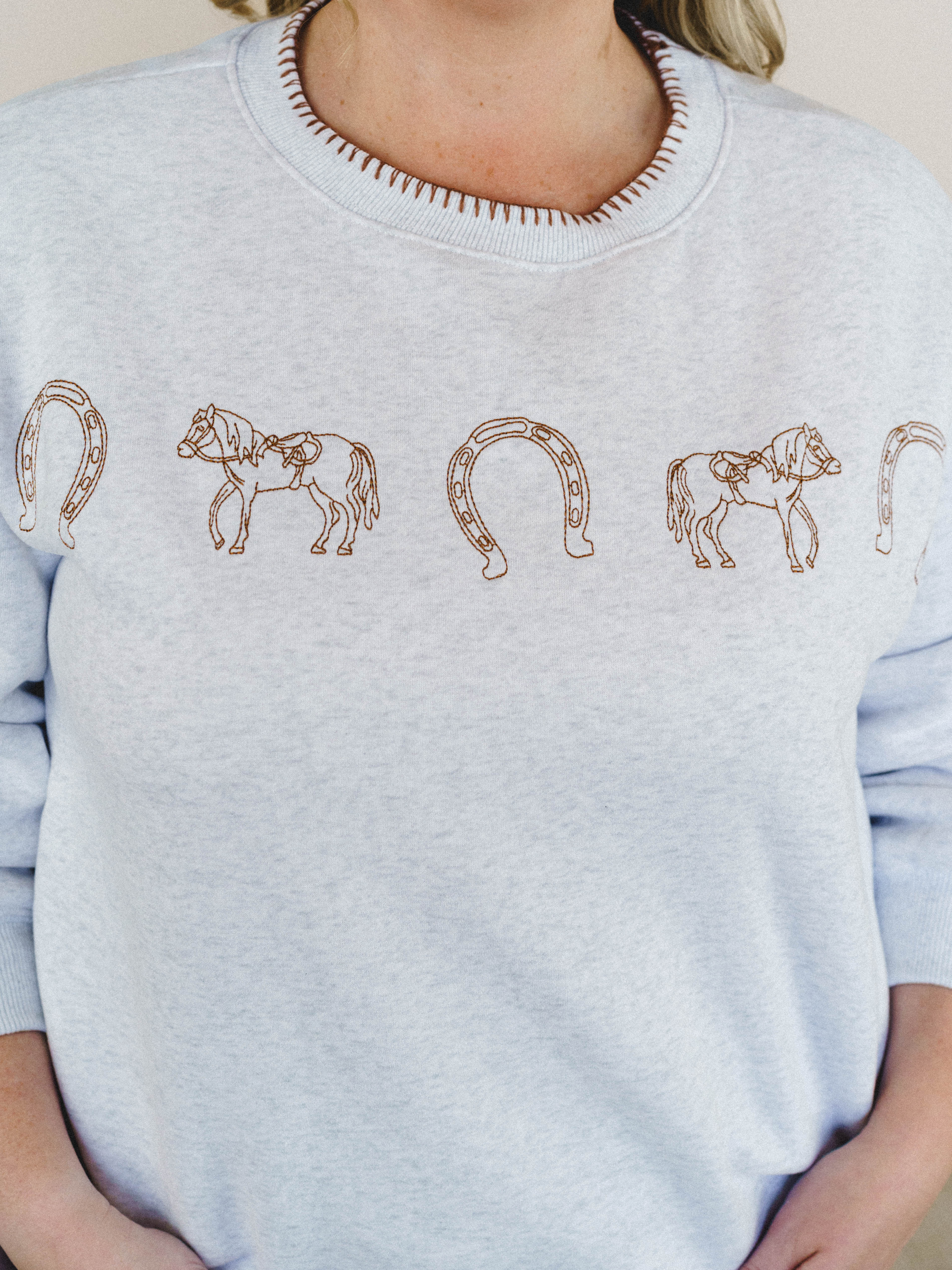 Hold My Horses Sweatshirt - Heather Gray - Image 5