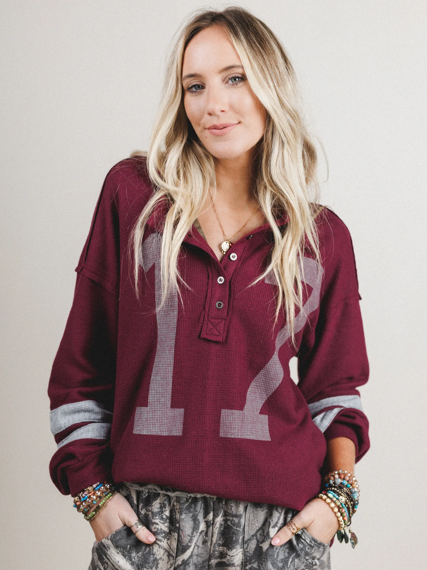 Home Team Long Sleeve Top - Burgundy - Image 3