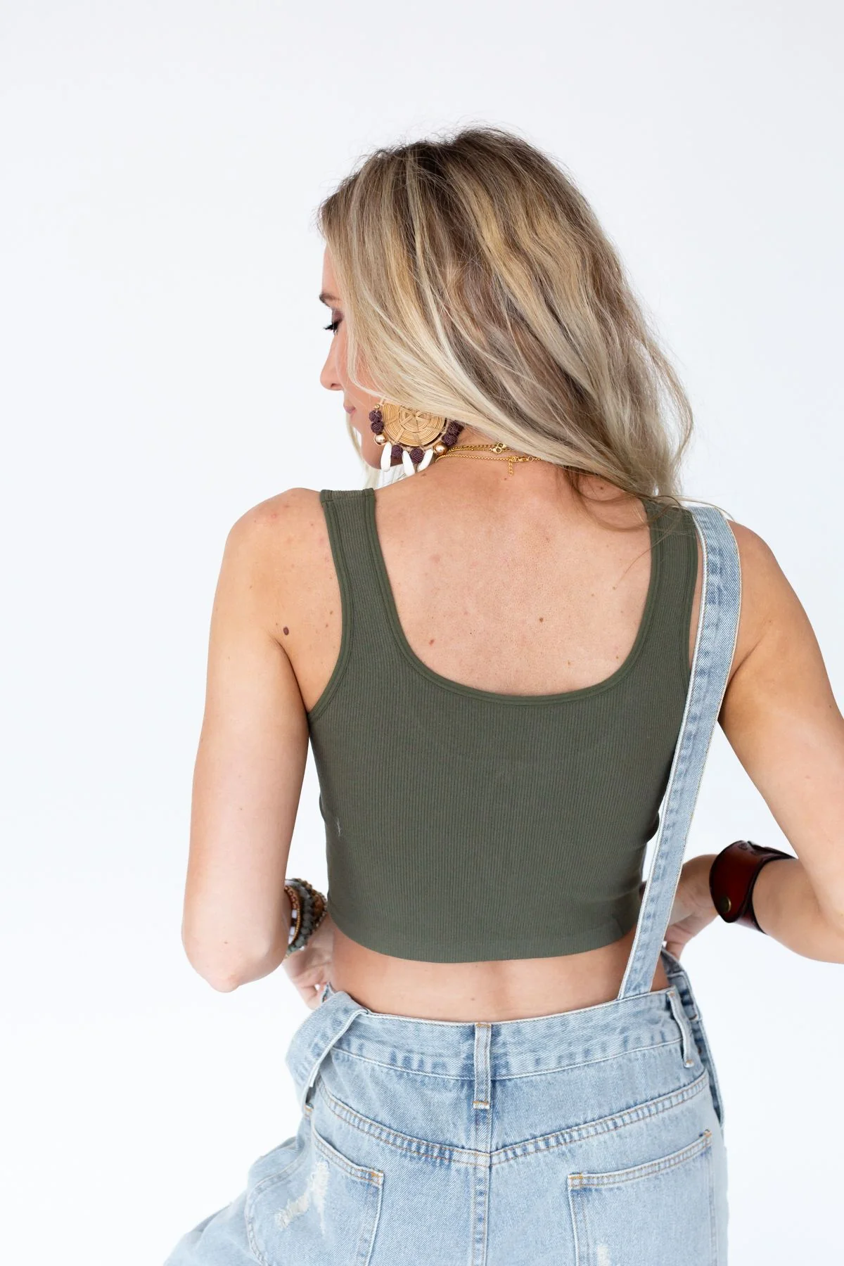 Hook It Up Ribbed Brami - Olive - Image 6