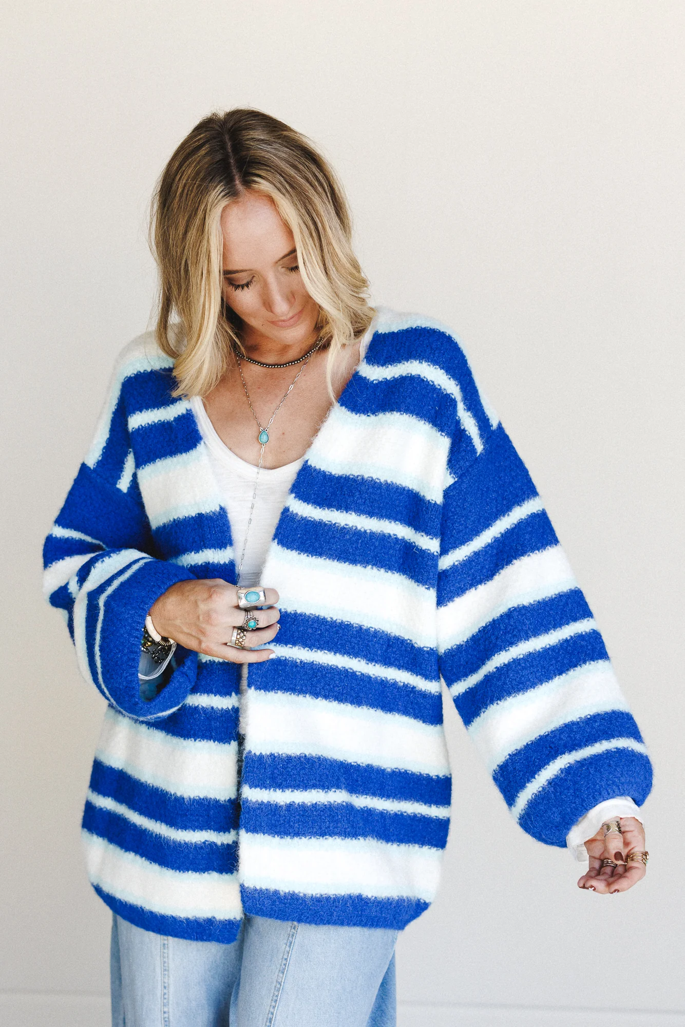 Horizon Wave Striped Sweater - Blue - Image 4