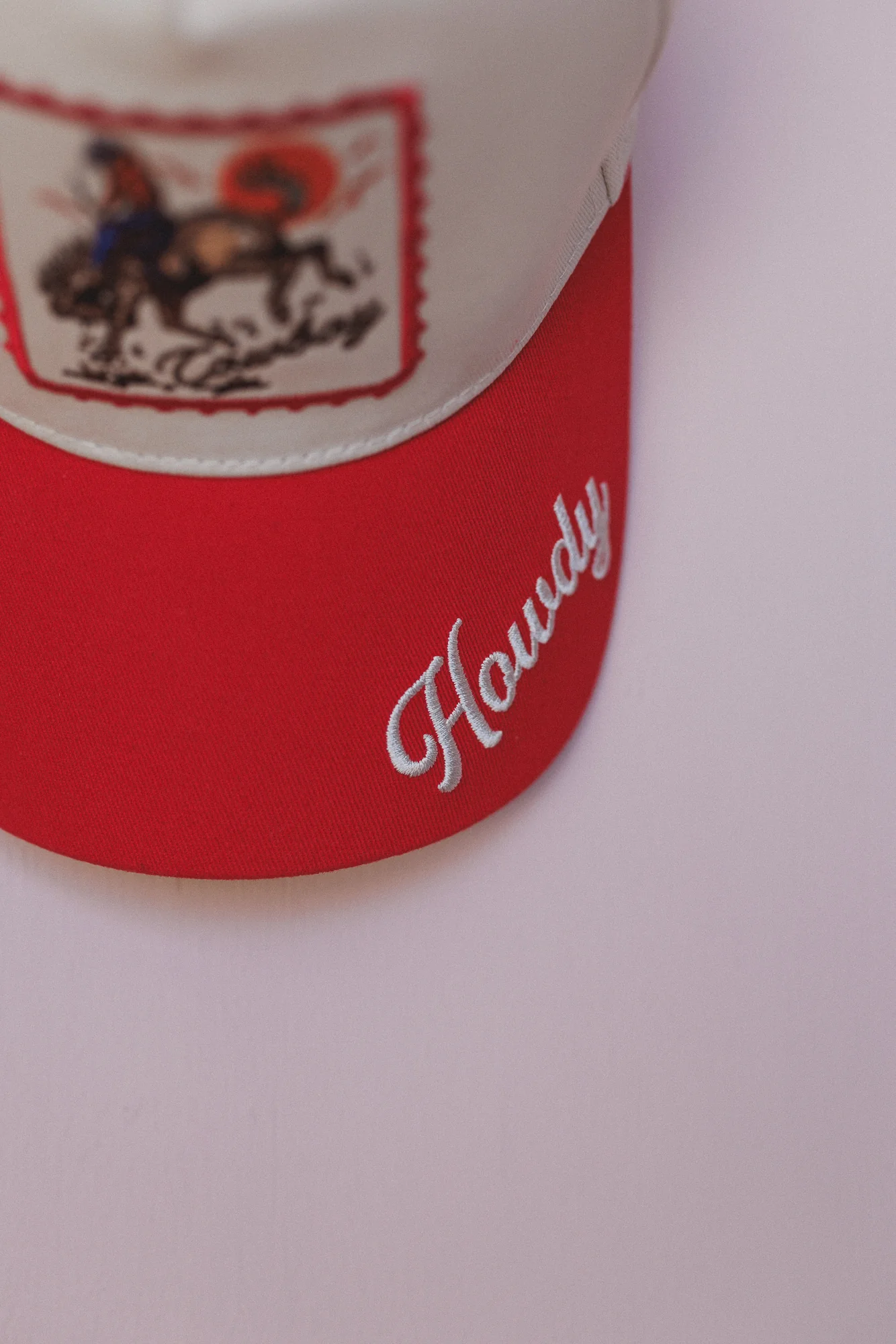Howdy Cowboy Two Tone Hat - Red - Image 4