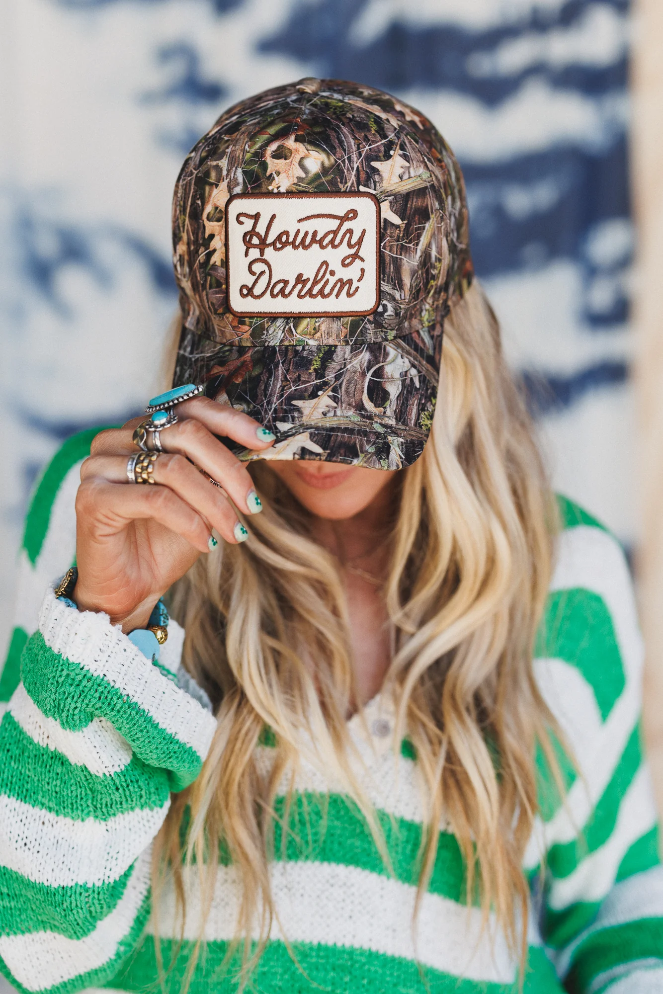 Howdy Darlin Camo Trucker Hat - Camo - Image 3