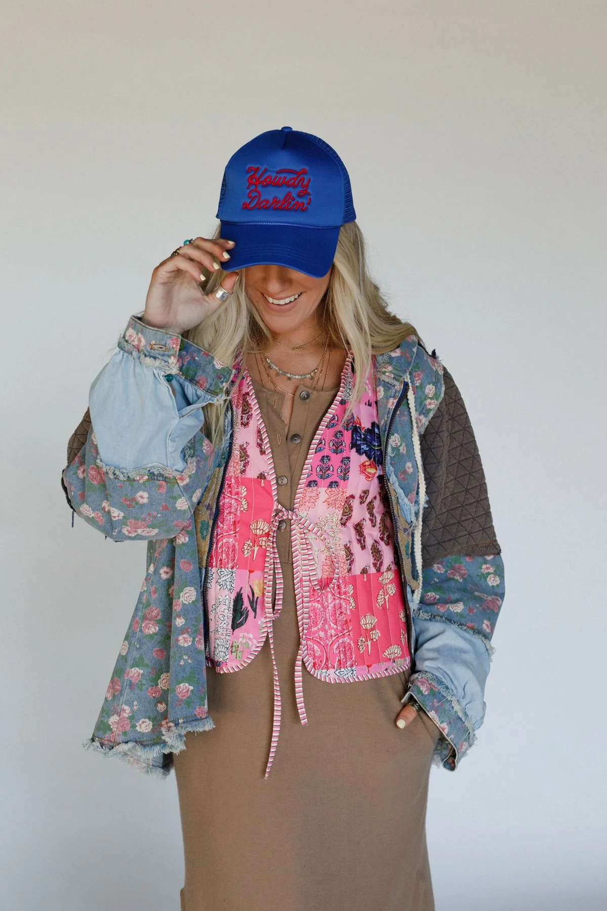 Howdy Darlin Trucker Hat - Blue - Image 2