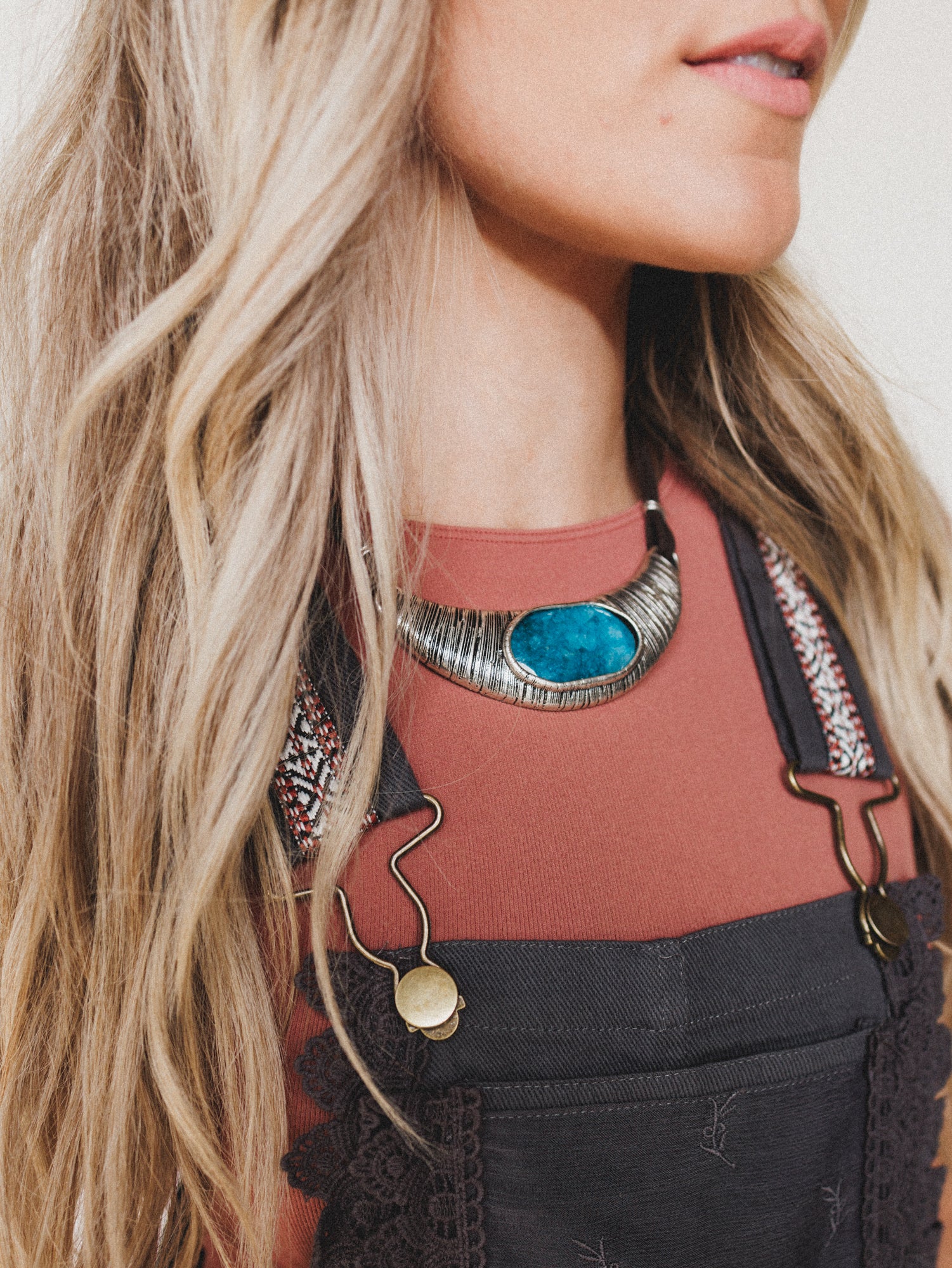 Ibiza Moon Statement Necklace - Turquoise - Image 2
