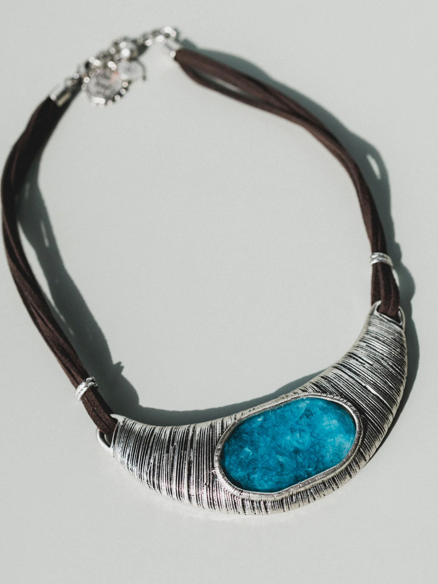 Ibiza Moon Statement Necklace - Turquoise - Image 3