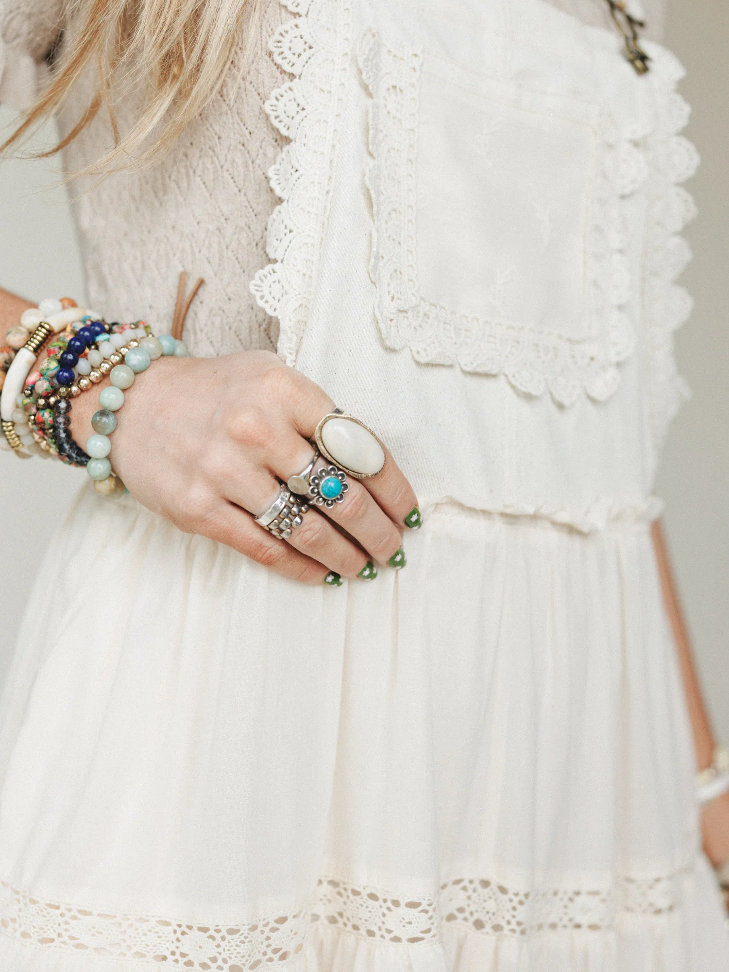 Ibiza Moon Stone Ring - White - Image 3