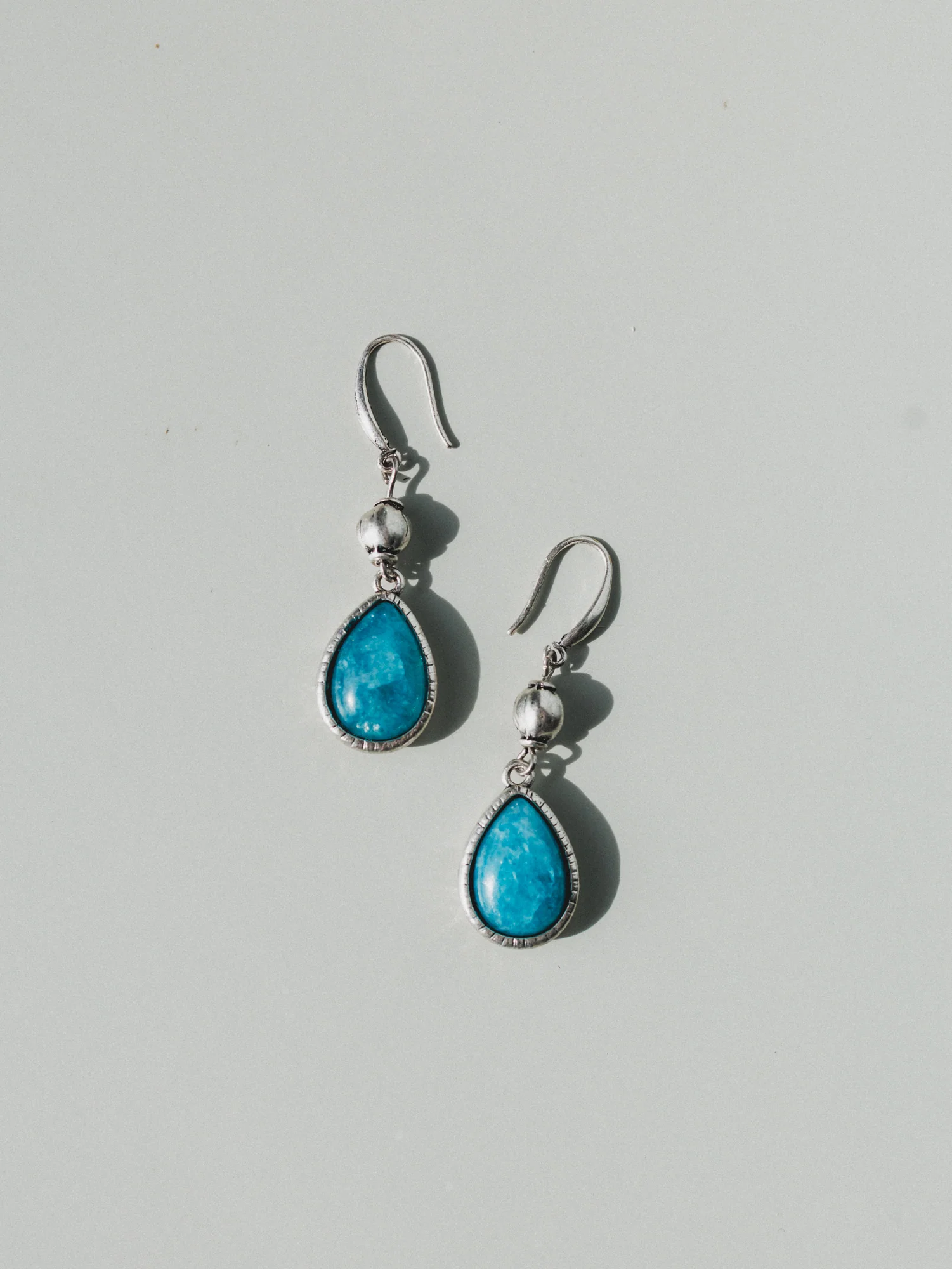 Ibiza Moon Teardrop Earrings - Turquoise - Image 2