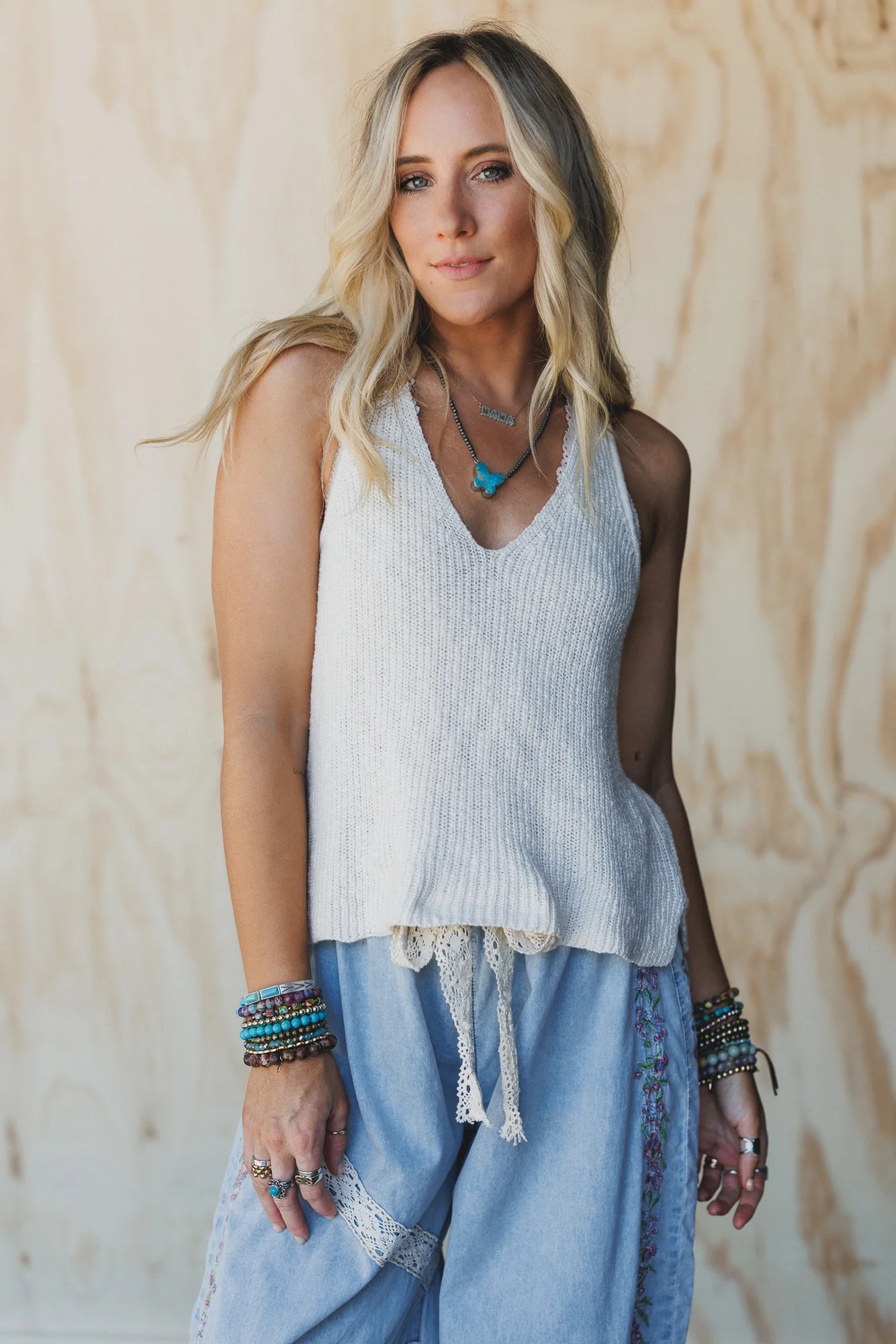 Isola Sweater Tank Top - Cream - Image 2